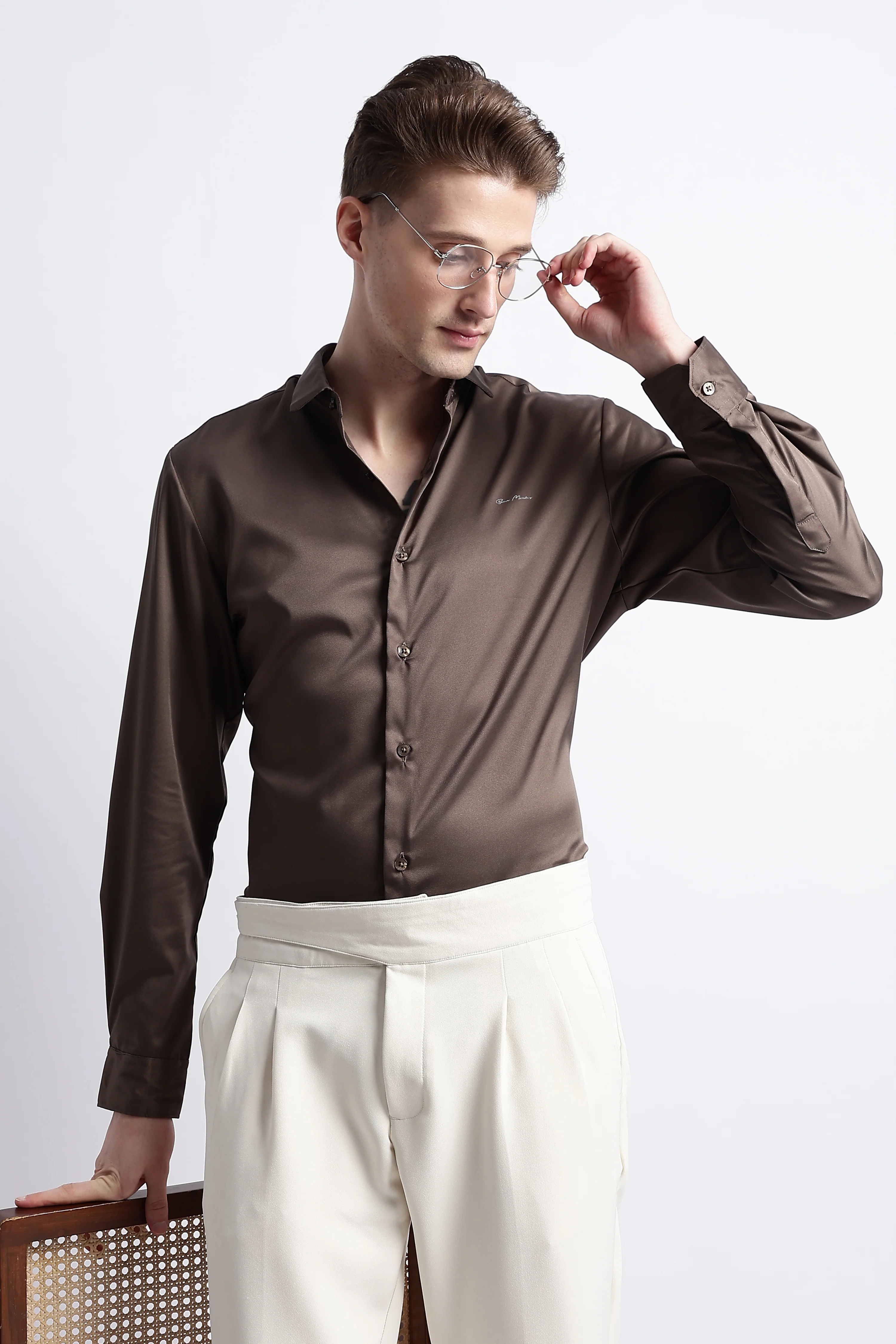 Men Smooth Satin Party Shirt - Image 5