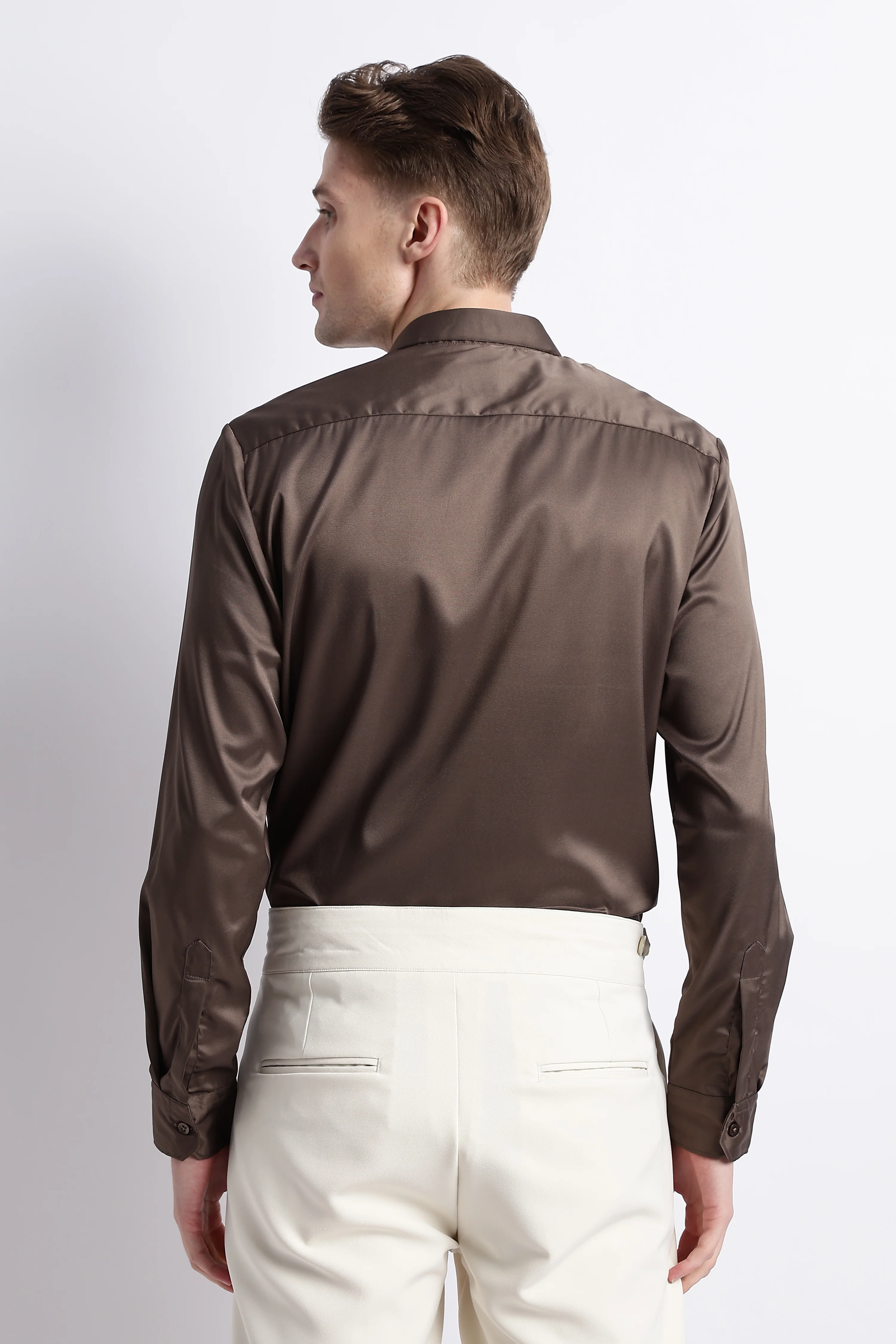 Men Smooth Satin Party Shirt - Image 7