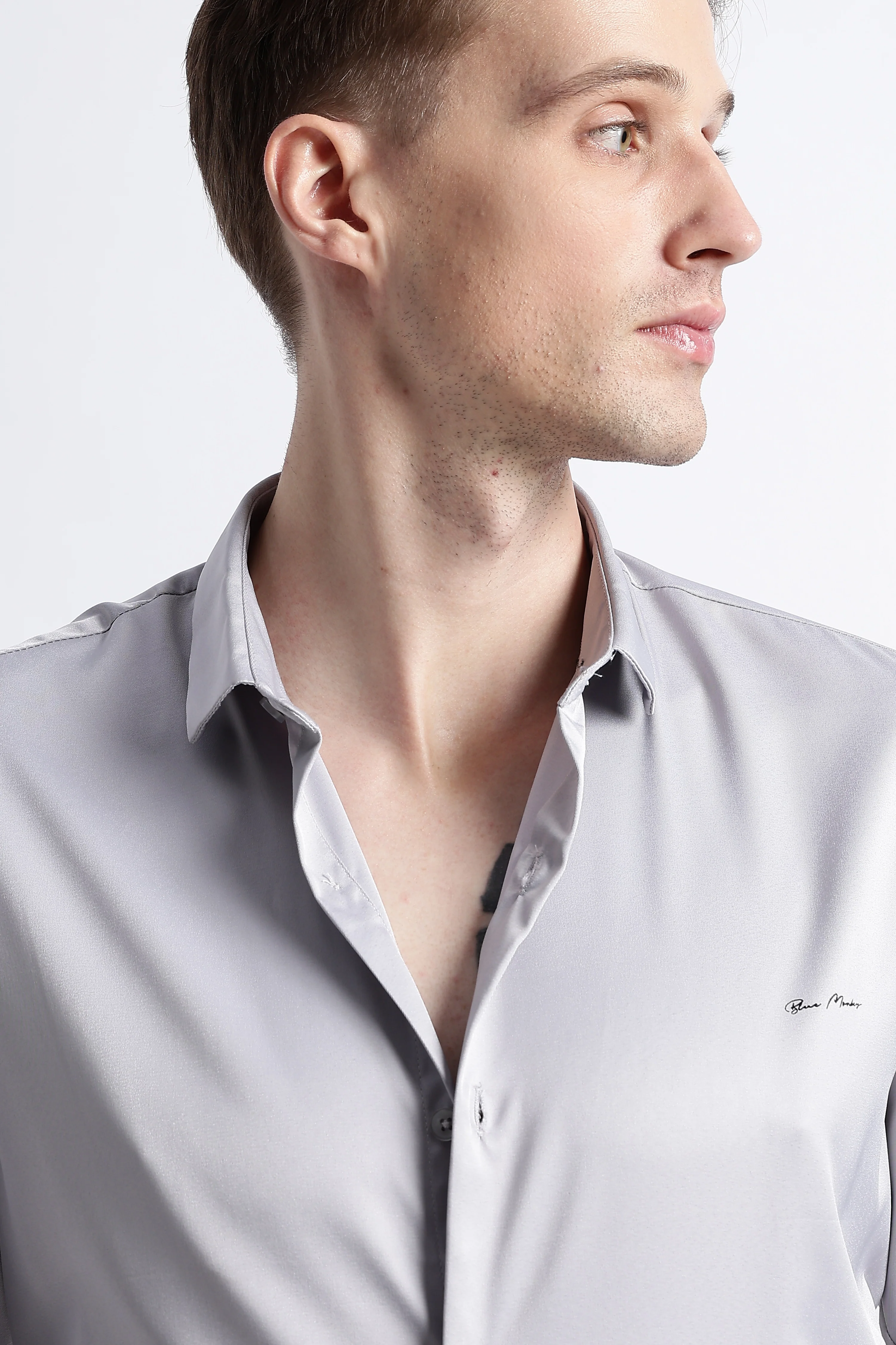 Men Smooth Satin Party Shirt - Image 10