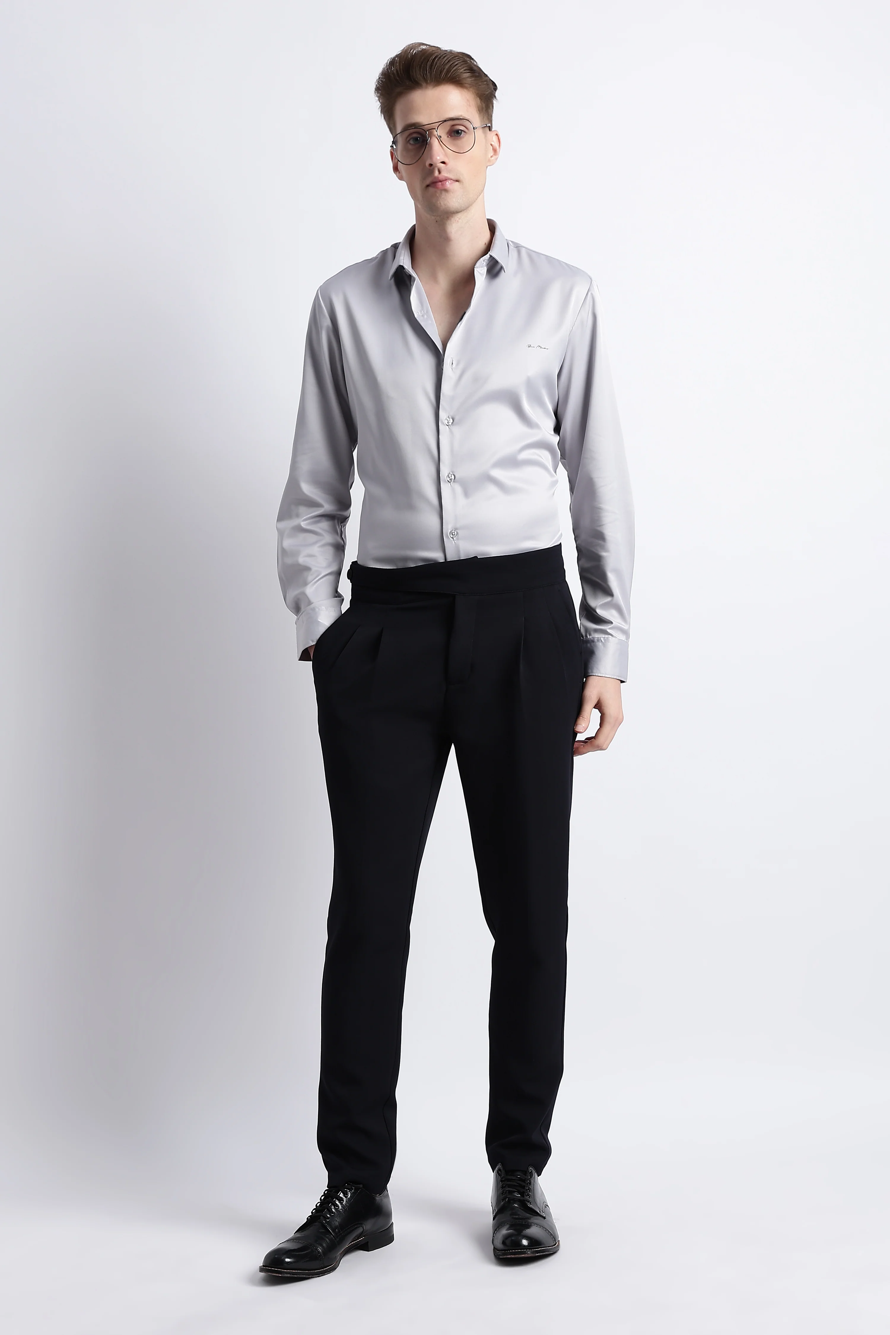 Men Smooth Satin Party Shirt - Image 9