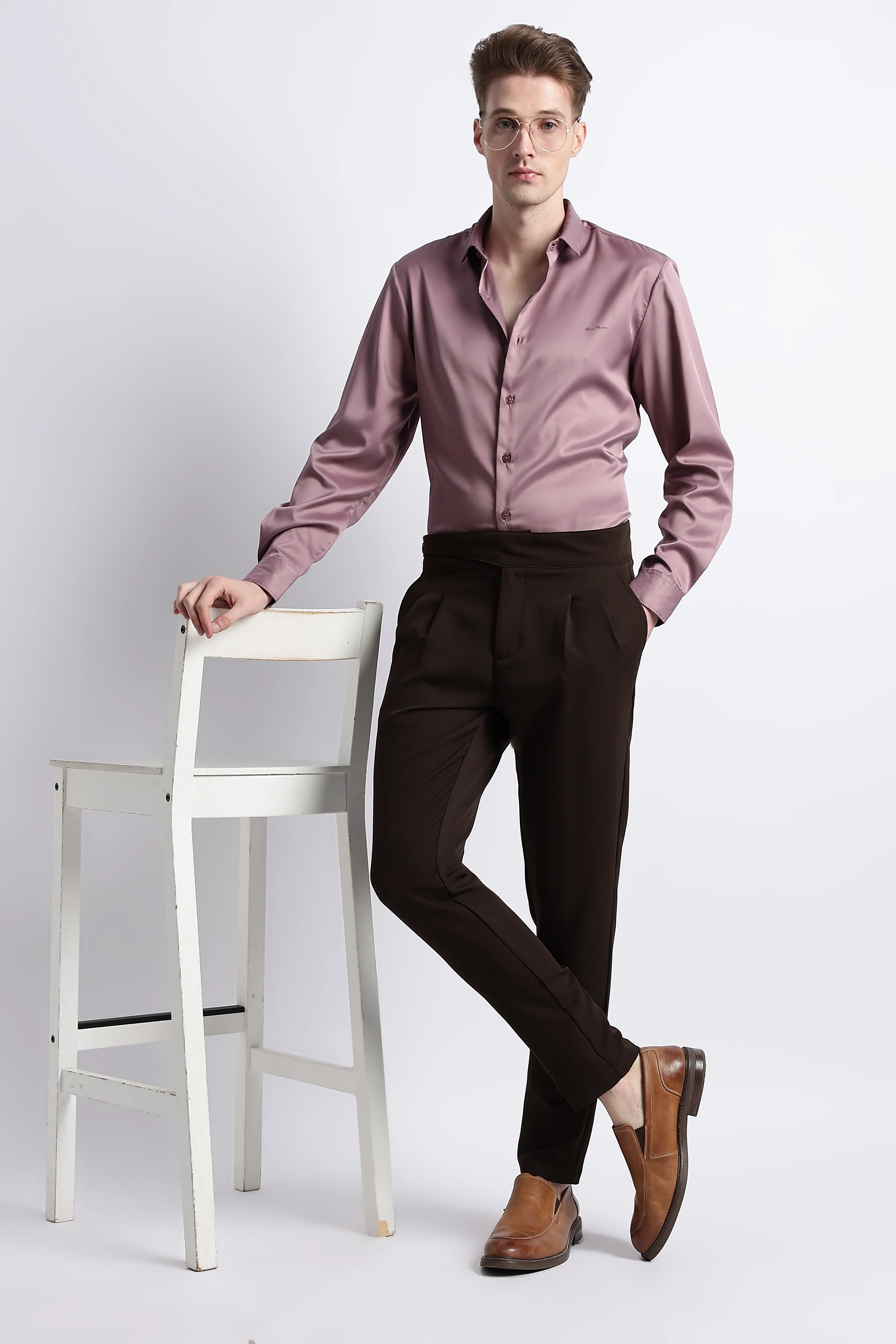 Men Smooth Satin Party Shirt - Image 2