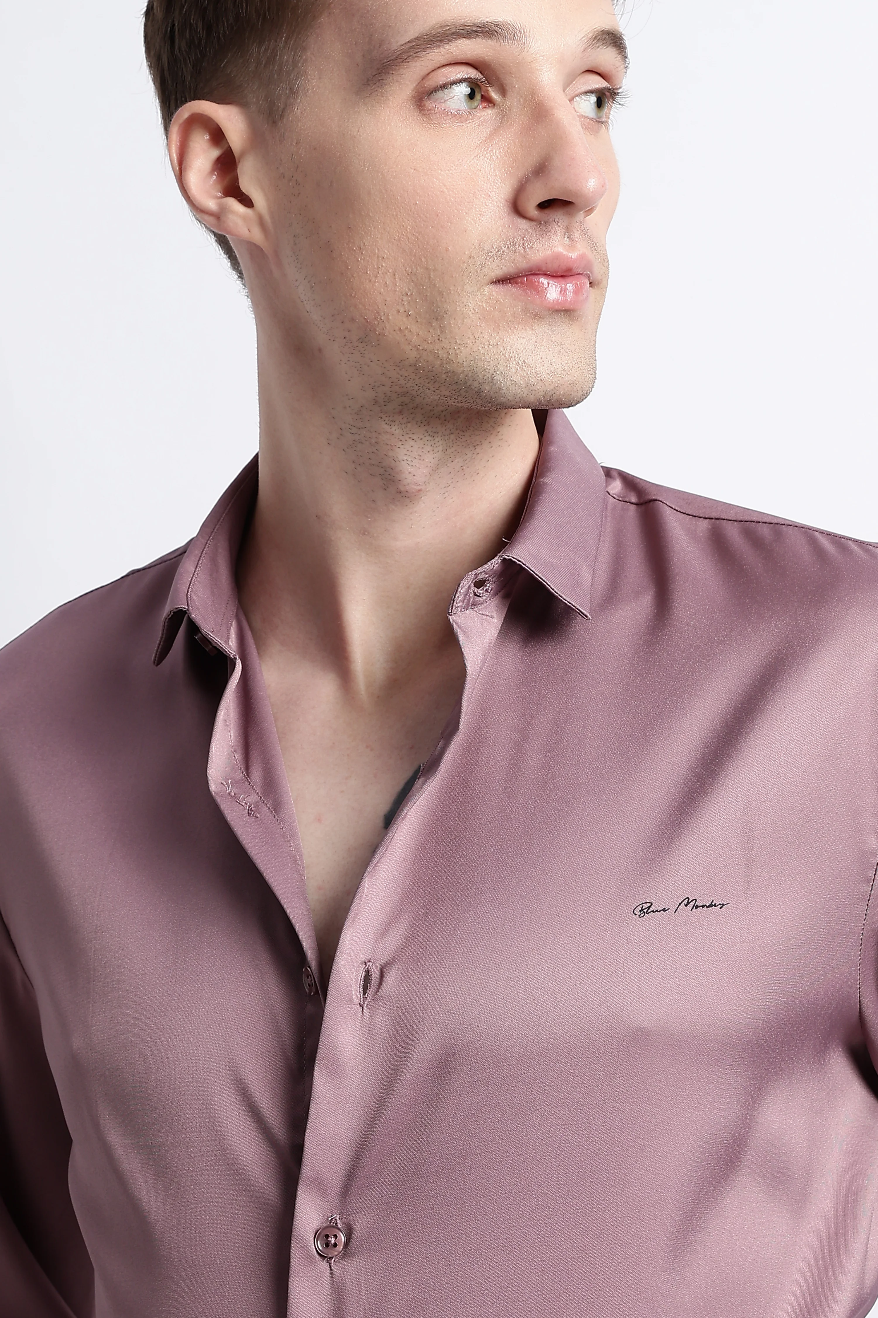 Men Smooth Satin Party Shirt - Image 3