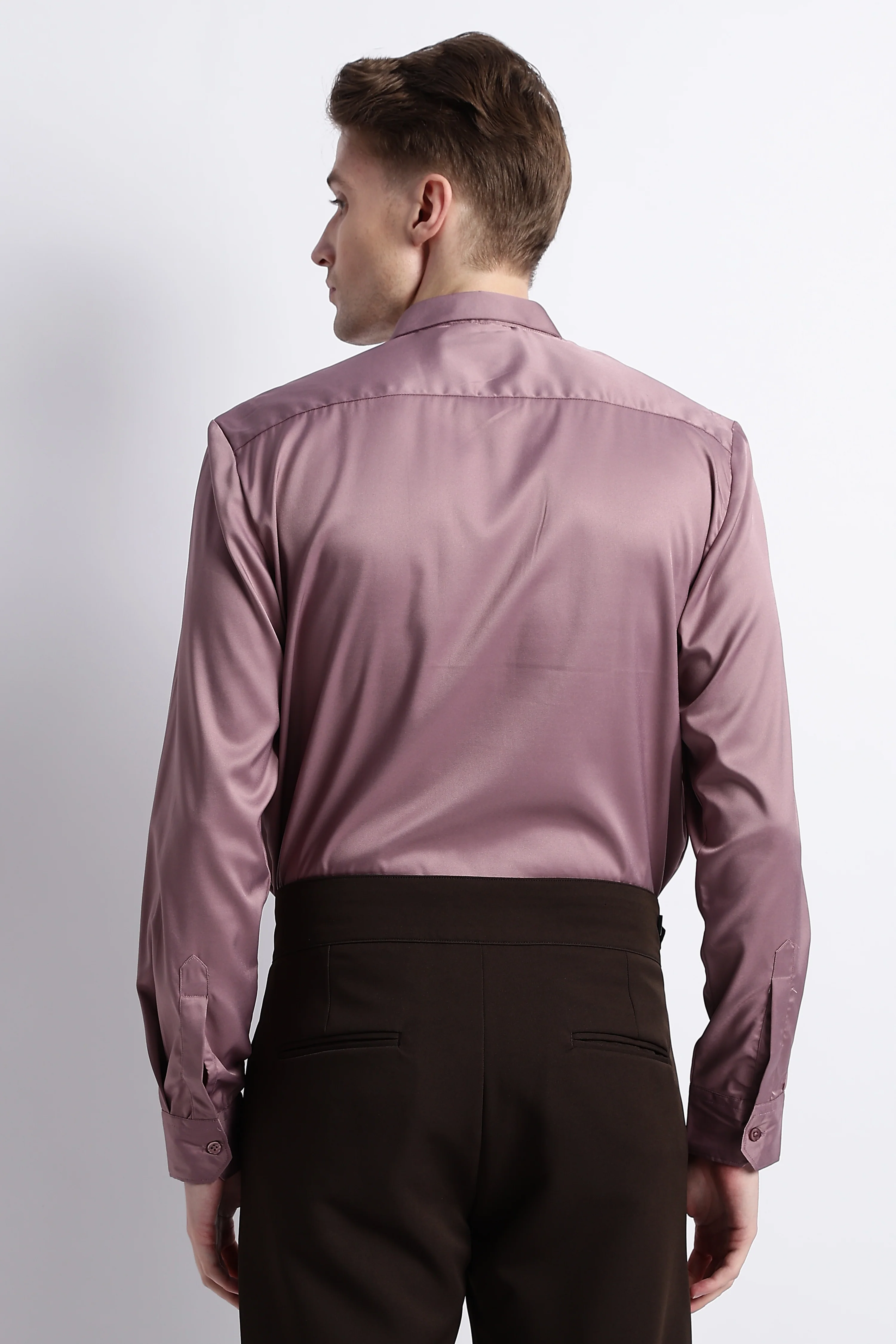 Men Smooth Satin Party Shirt - Image 4
