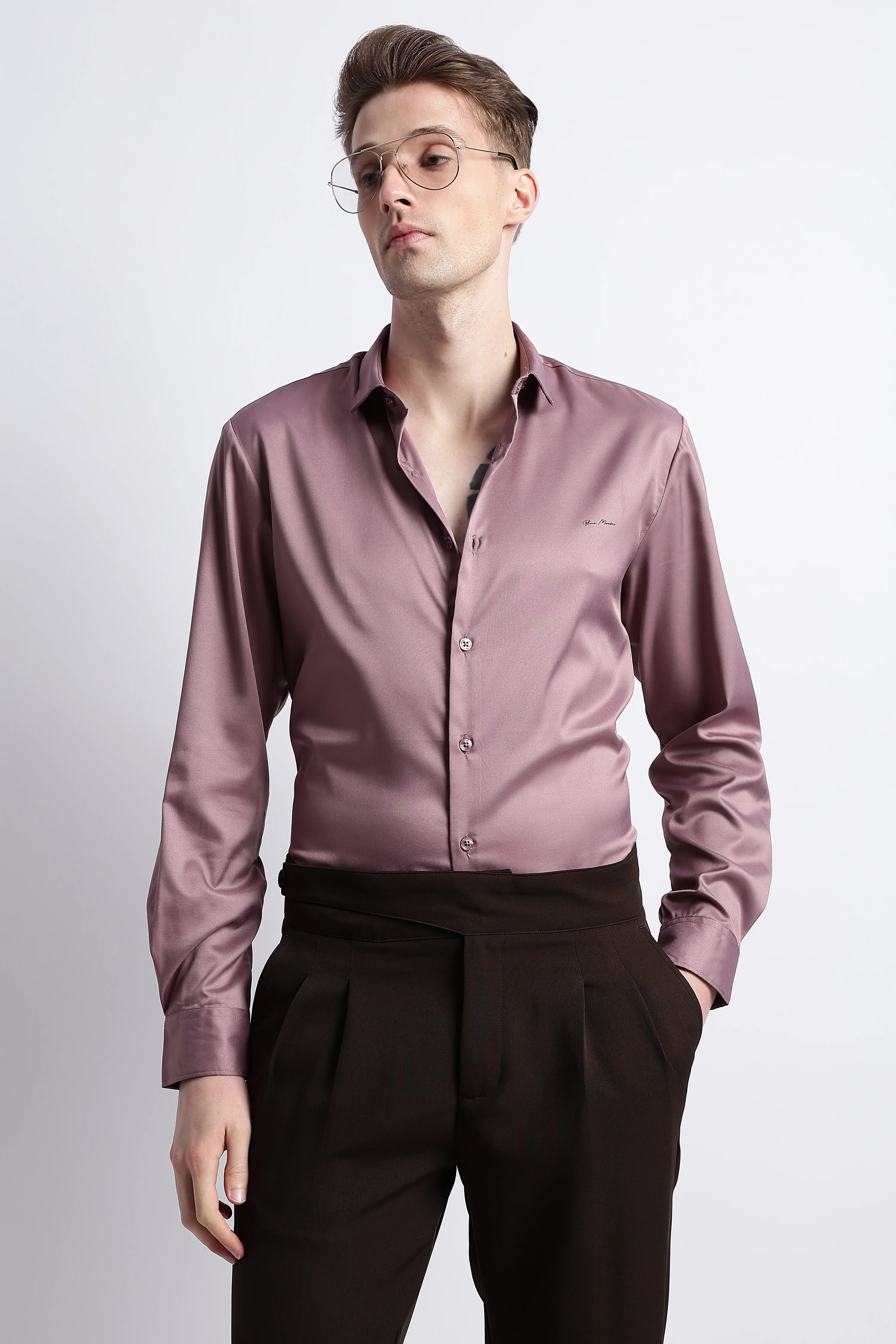 Men Smooth Satin Party Shirt - Image 7