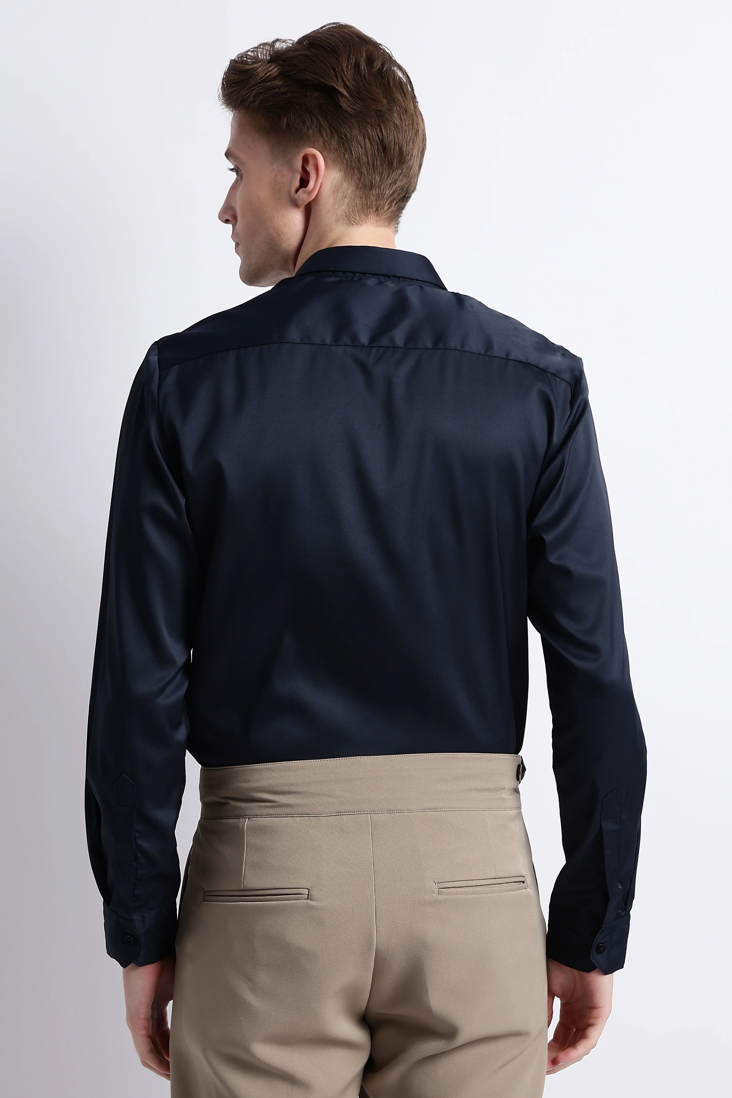 Men Smooth Satin Party Shirt - Image 4