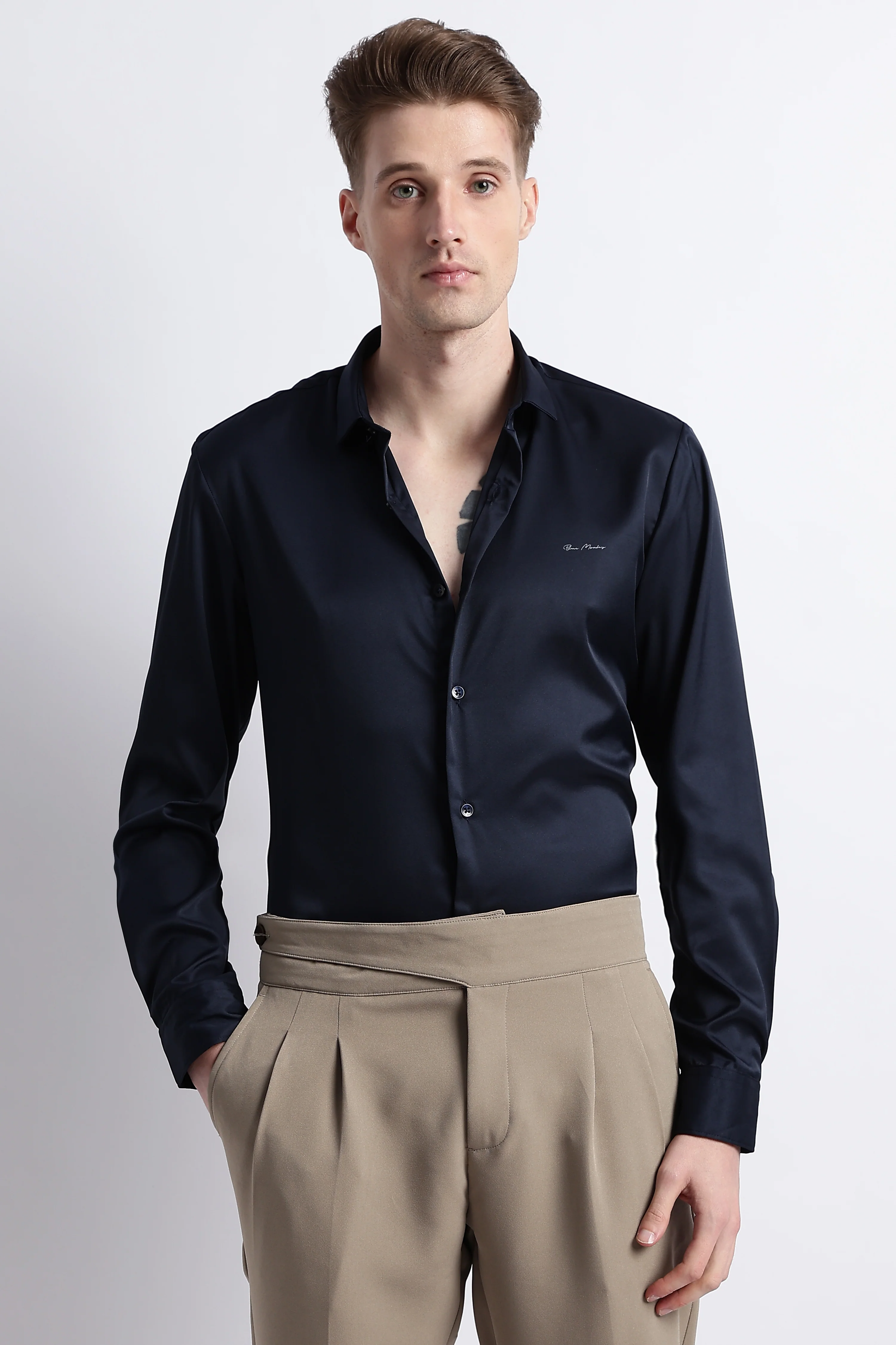 Men Smooth Satin Party Shirt - Image 6