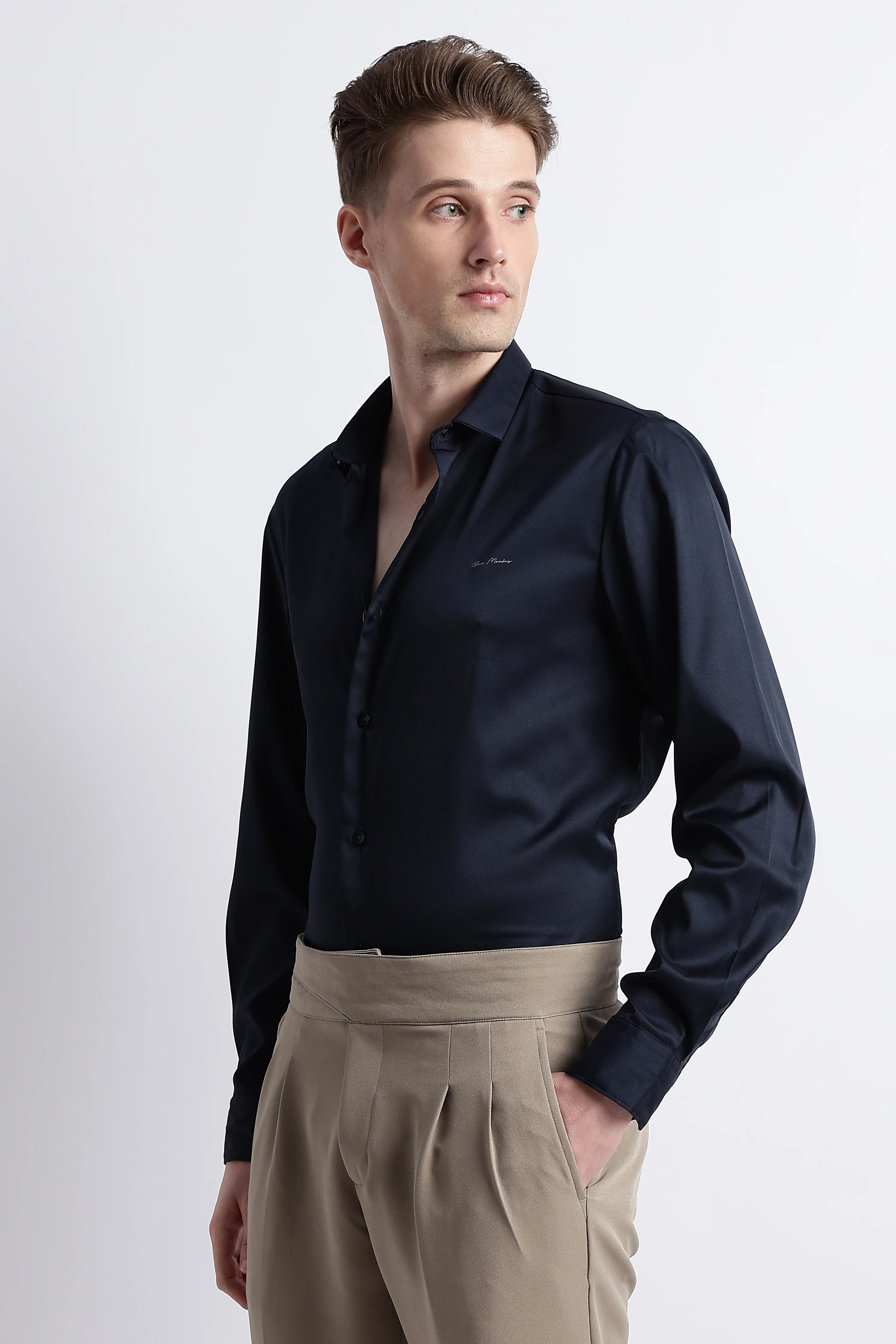 Men Smooth Satin Party Shirt - Image 7