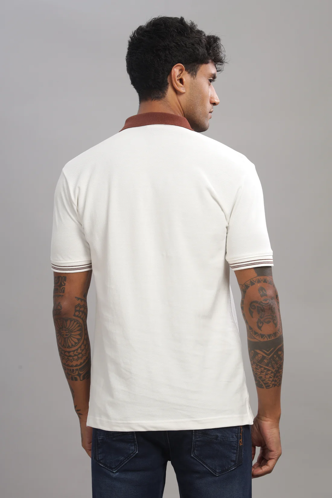 Men Snow White Regular Fit Polo T-Shirt - Image 4