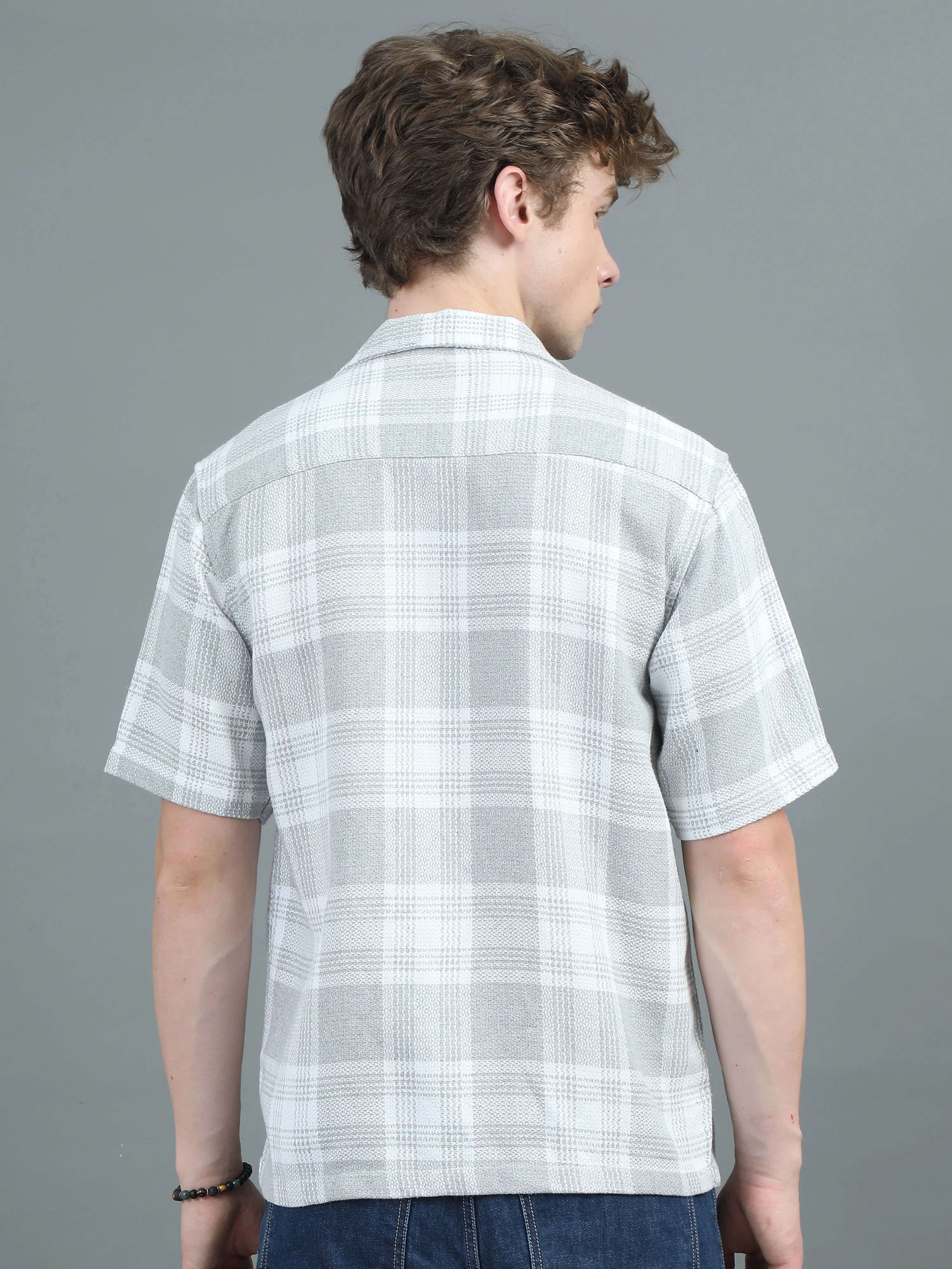 Men Solace White Checks Relaxed Shirt - Image 2