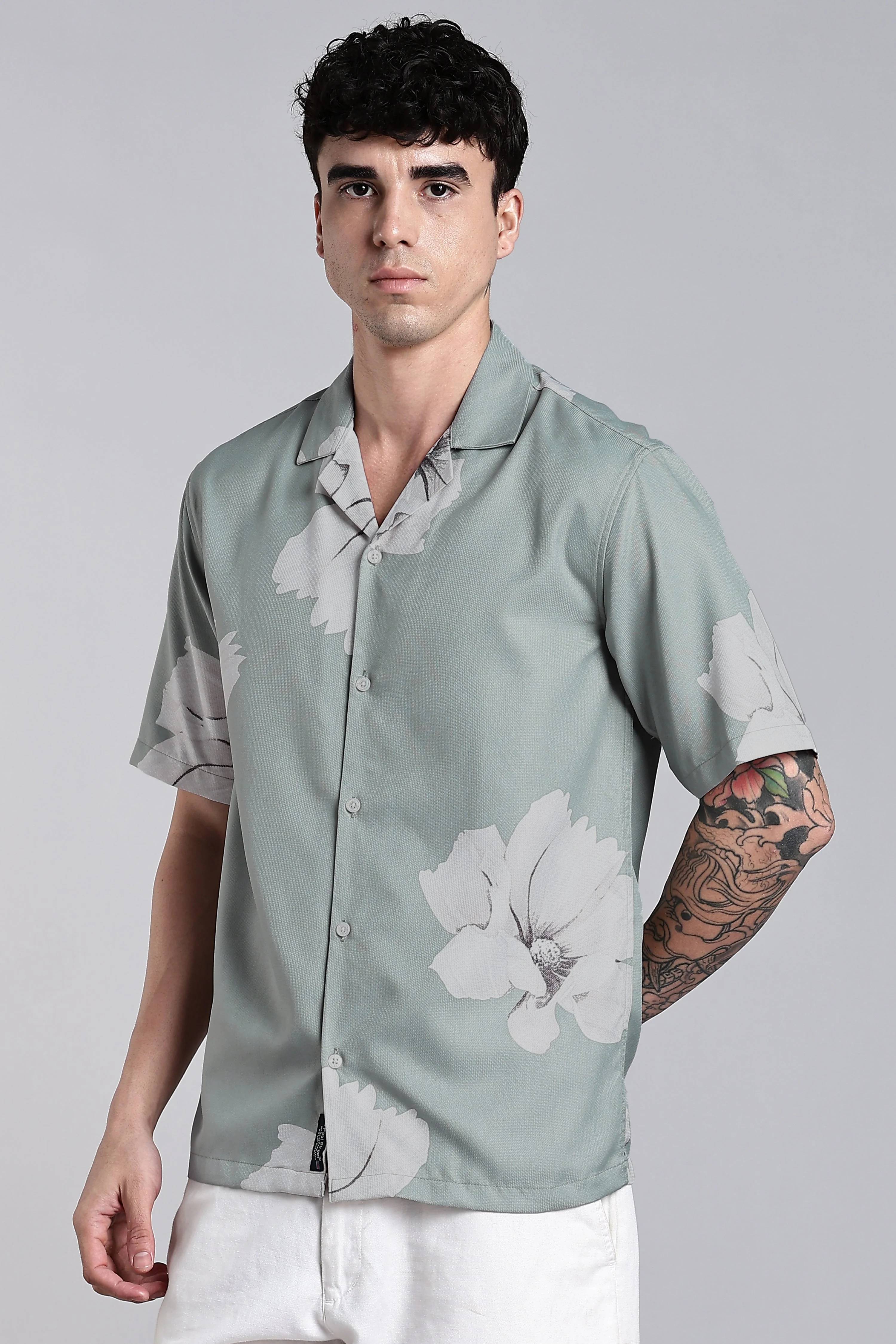Men Solano Green Floral Shirt - Image 5