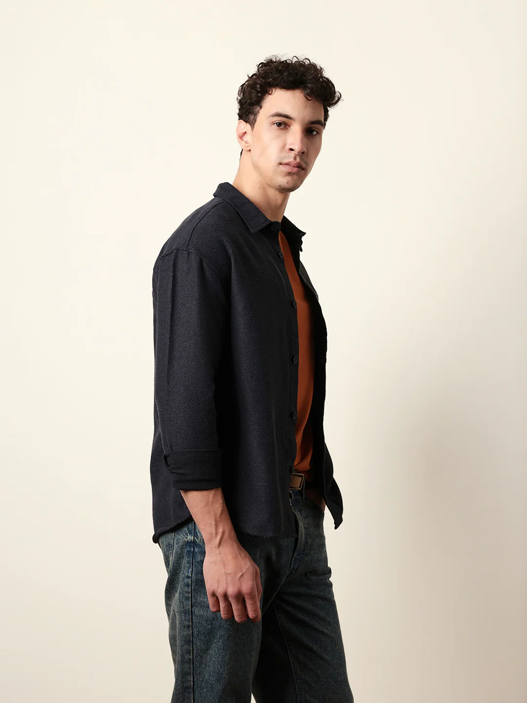 Men Solid Casual Full-Sleeve Shirt - Image 5