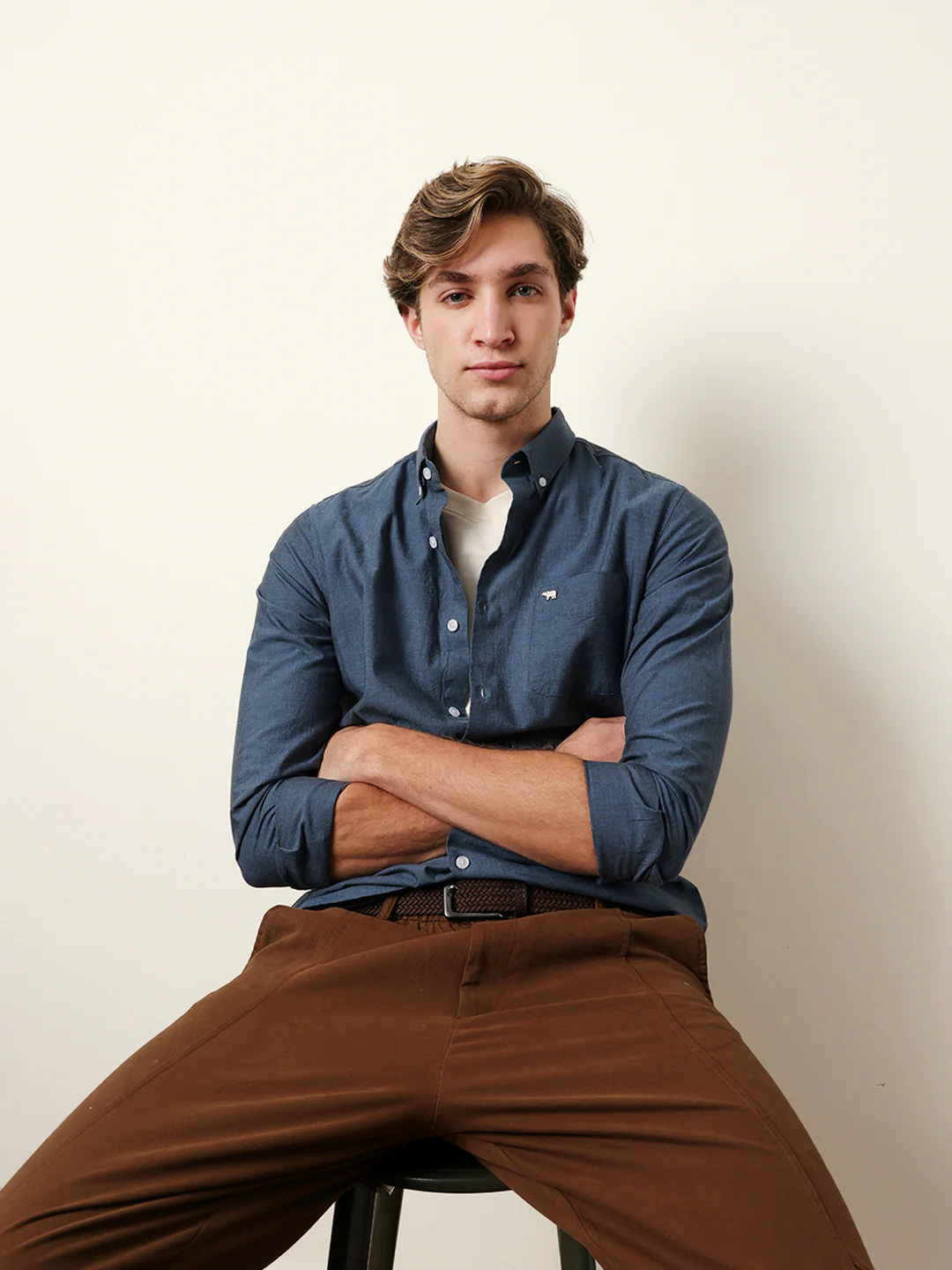 Men Solid Casual Full-Sleeve Shirt - Image 2