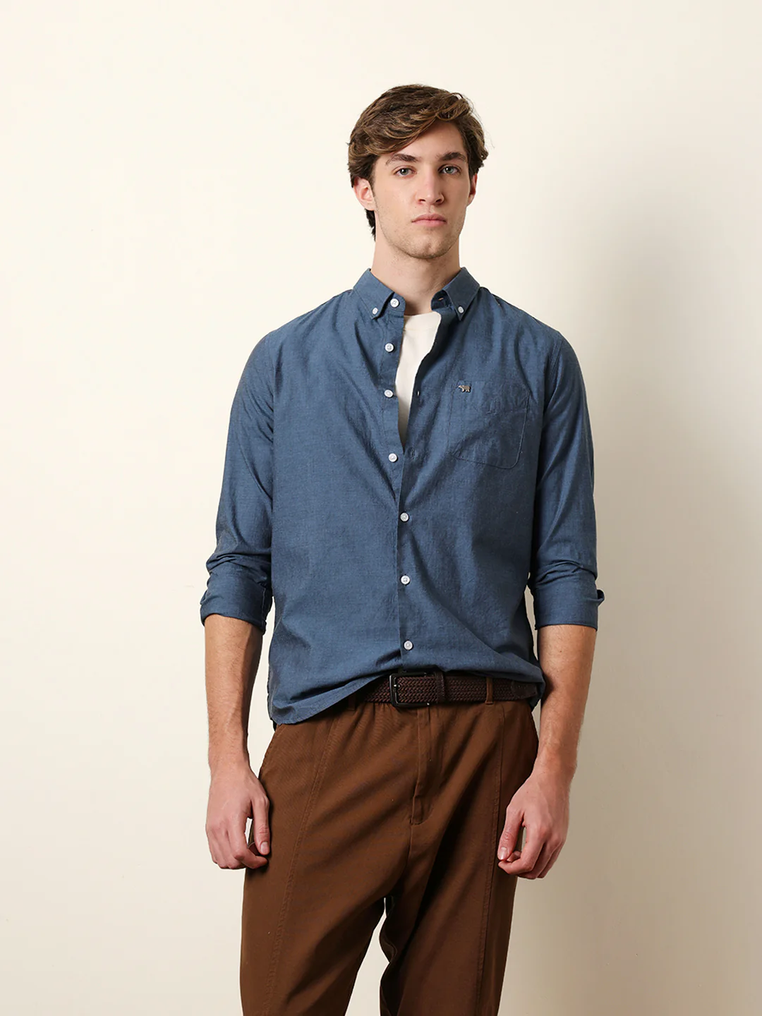 Men Solid Casual Full-Sleeve Shirt - Image 3