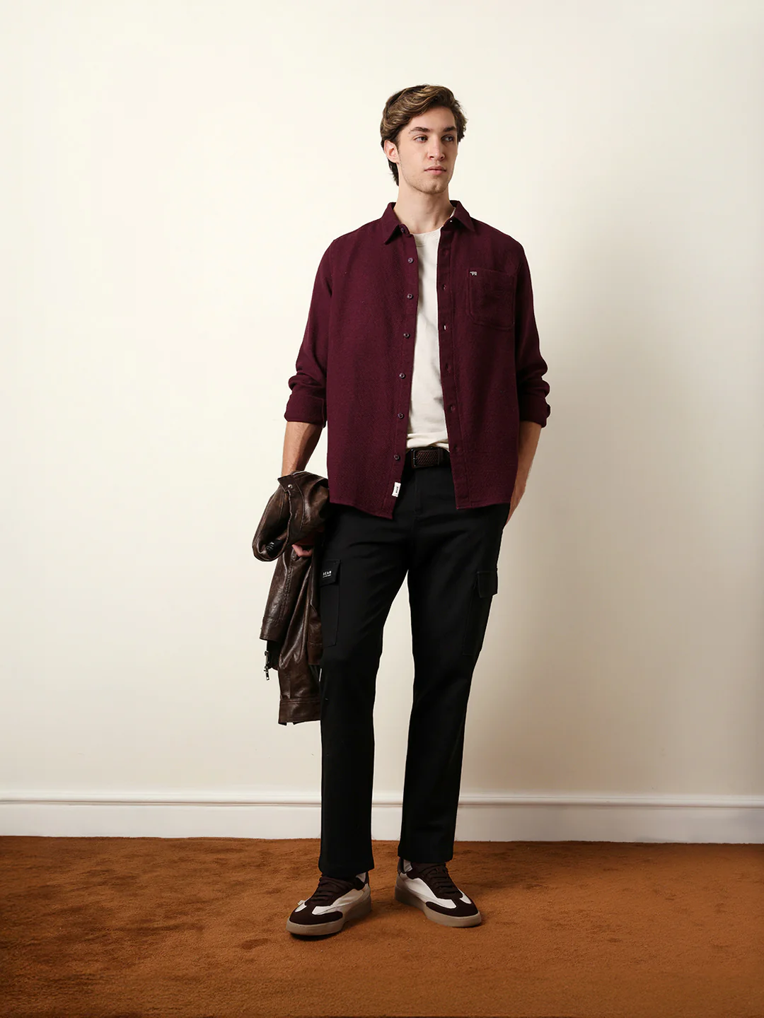Men Solid Casual Full-Sleeve Shirt - Image 2