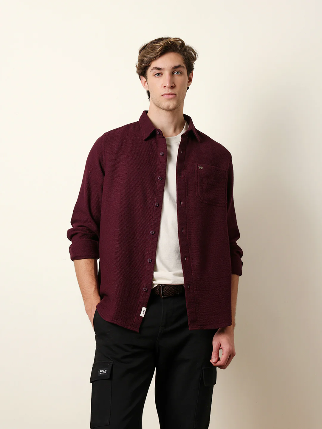Men Solid Casual Full-Sleeve Shirt - Image 3