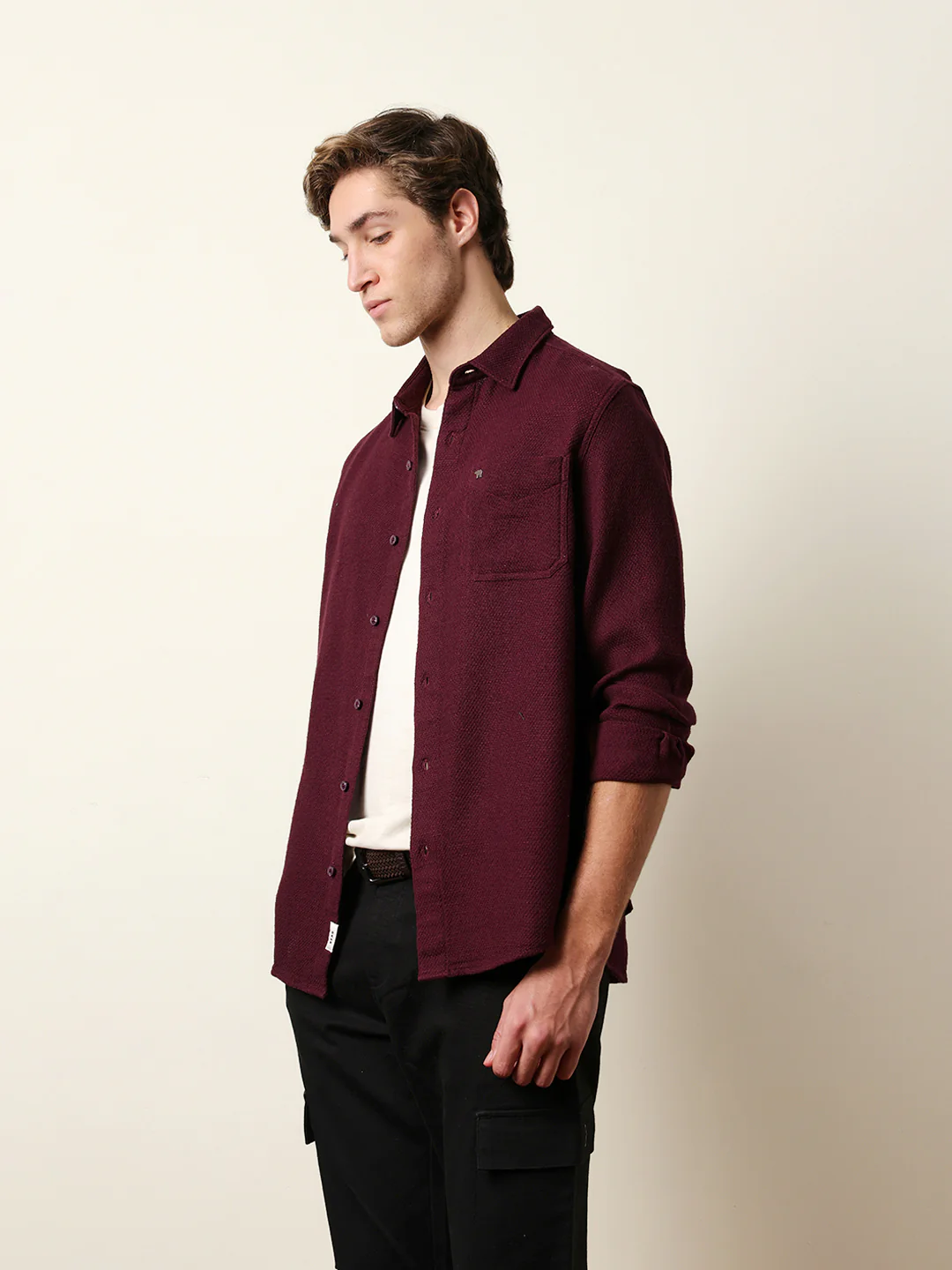 Men Solid Casual Full-Sleeve Shirt - Image 4