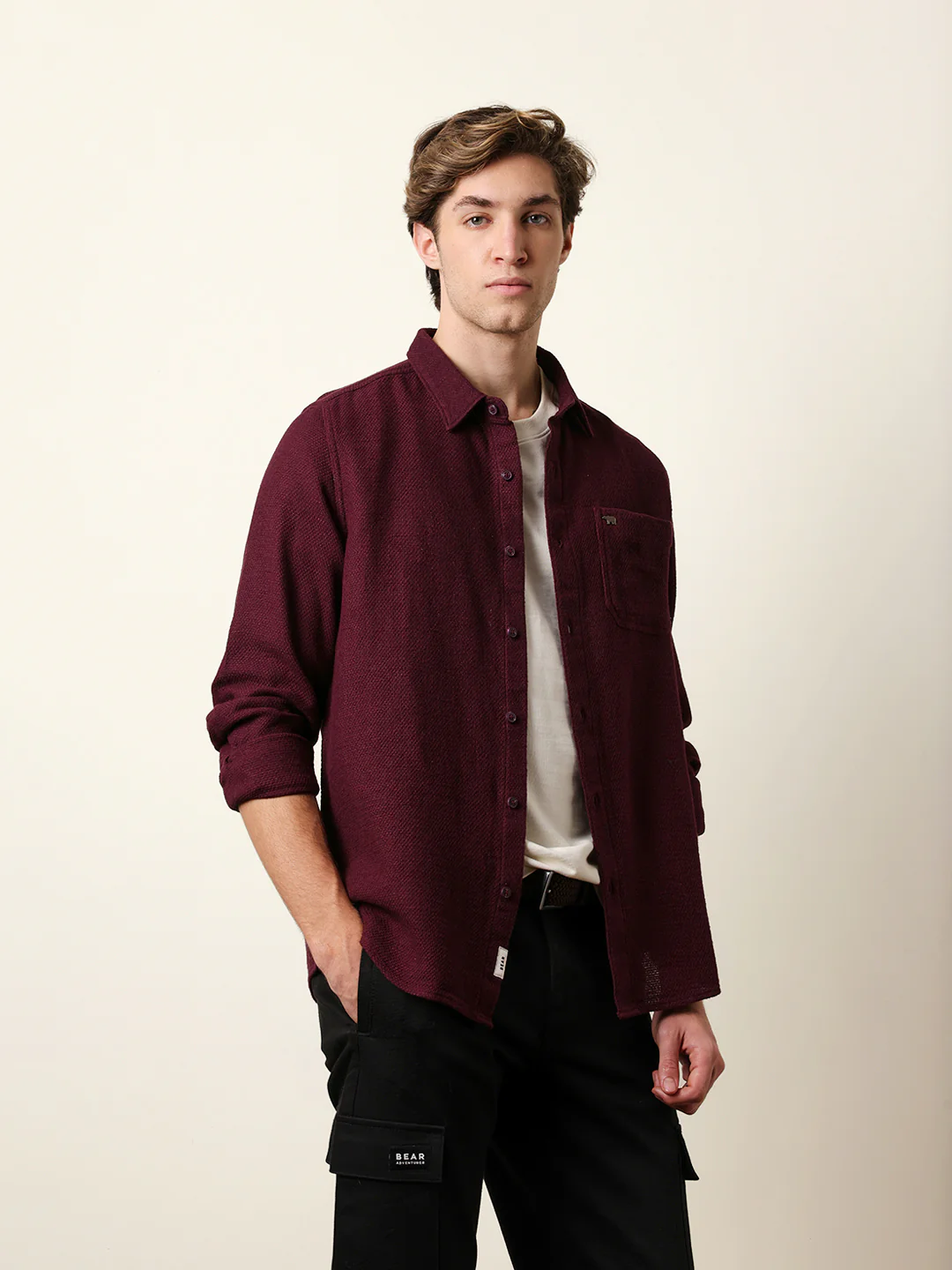 Men Solid Casual Full-Sleeve Shirt - Image 5