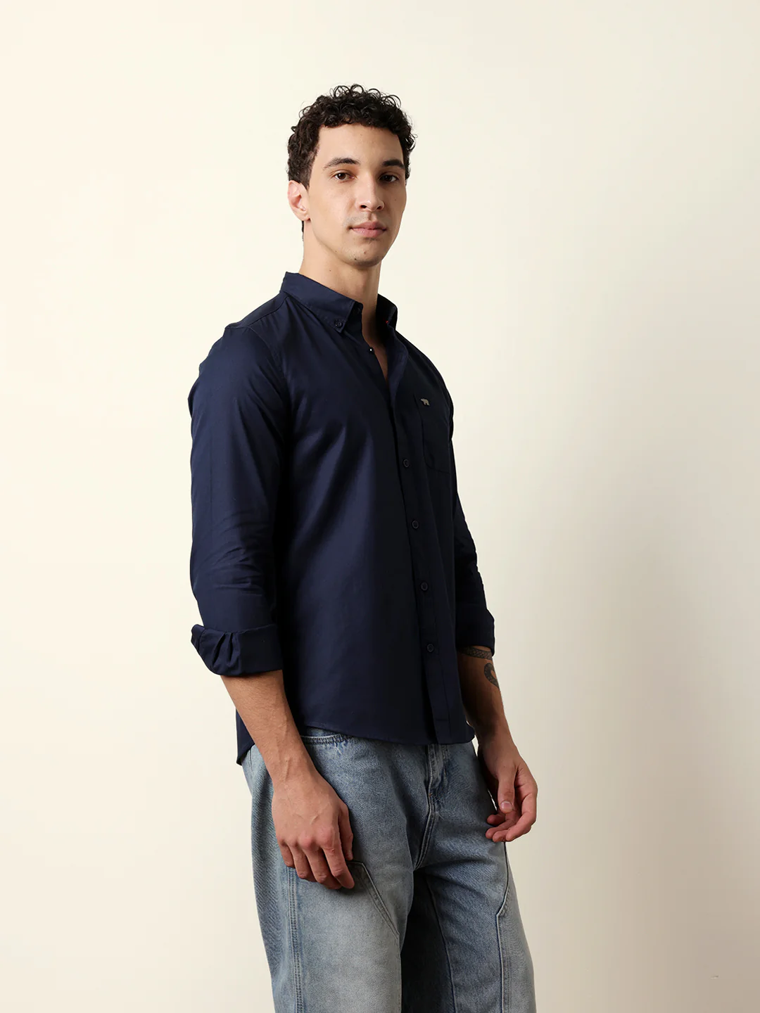 Men Solid Casual Full-Sleeve Shirt - Image 5