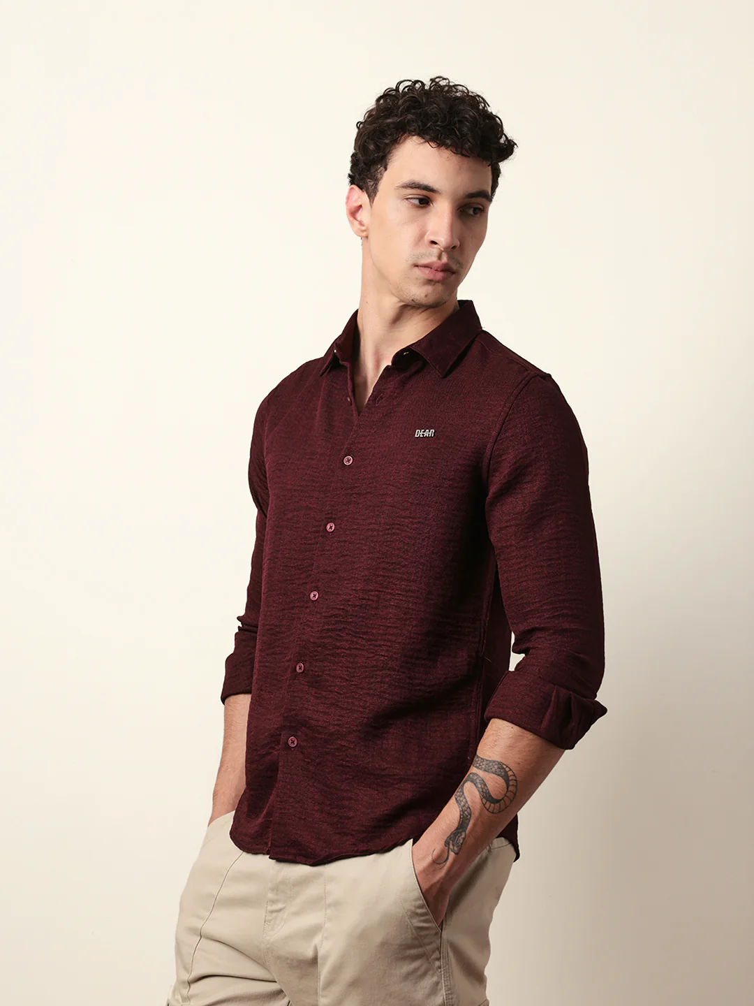 Men Solid Casual Full-Sleeve Shirt - Image 4