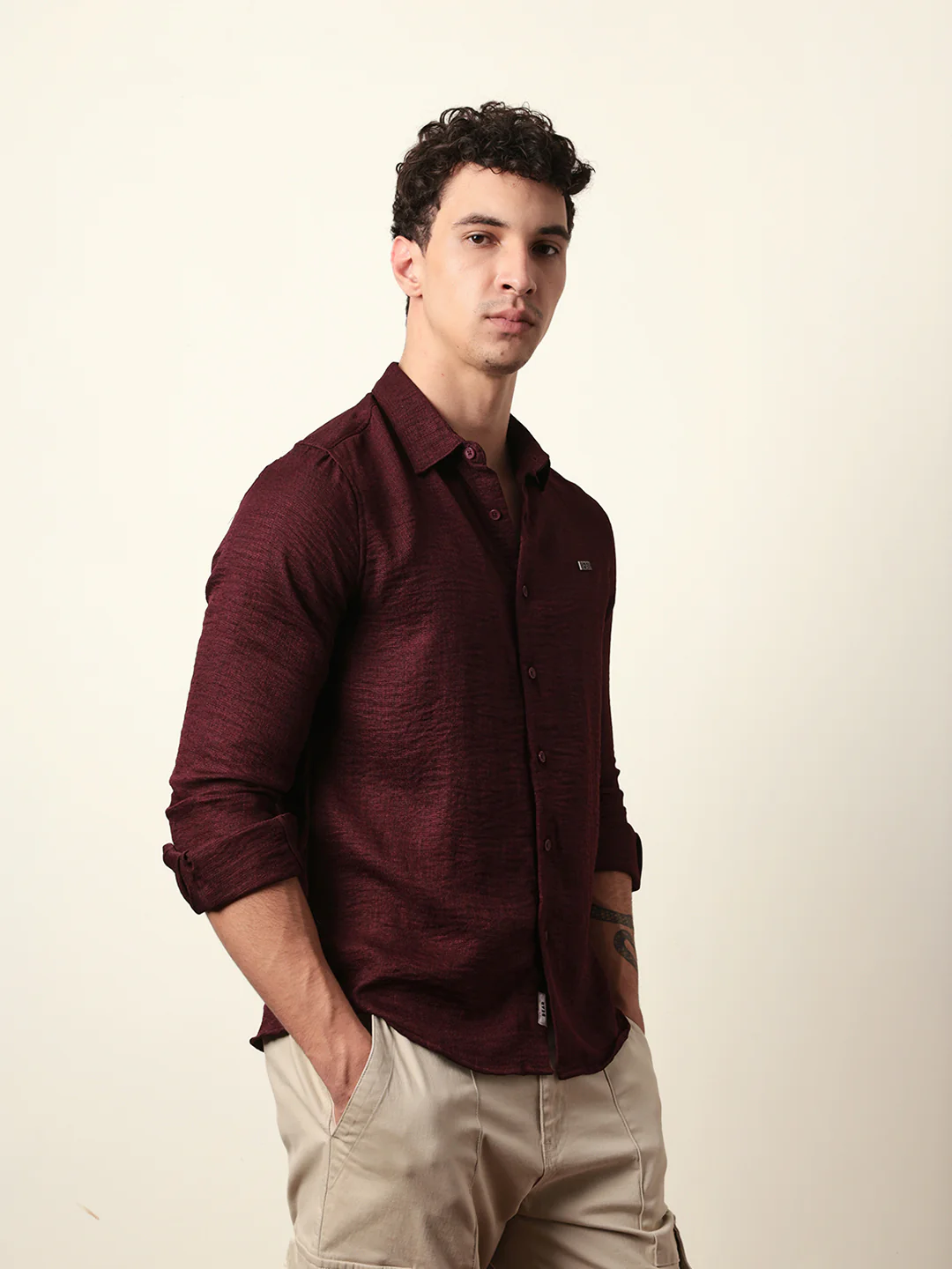 Men Solid Casual Full-Sleeve Shirt - Image 5