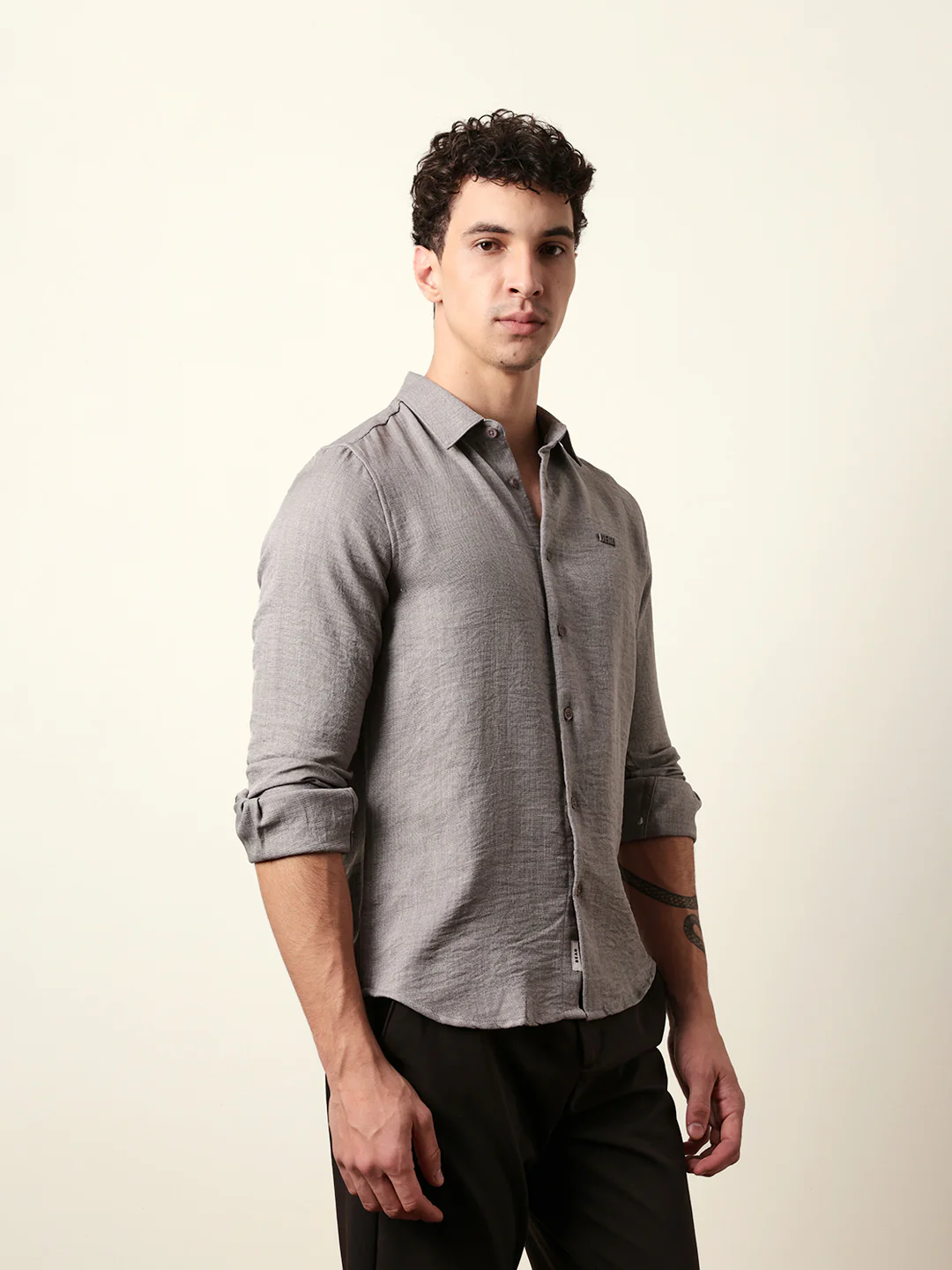 Men Solid Casual Full-Sleeve Shirt - Image 5