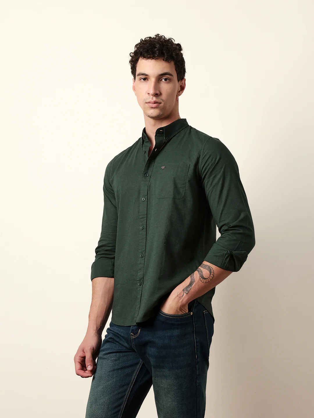 Men Solid Casual Full-Sleeve Shirt - Image 4