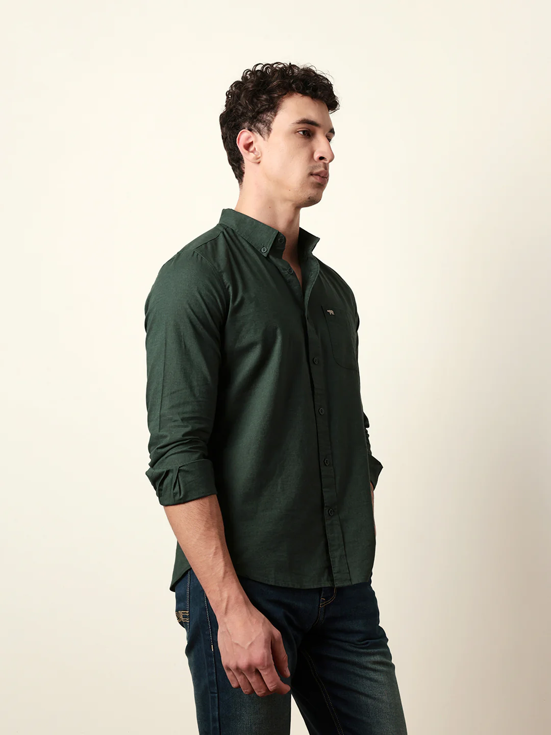 Men Solid Casual Full-Sleeve Shirt - Image 5