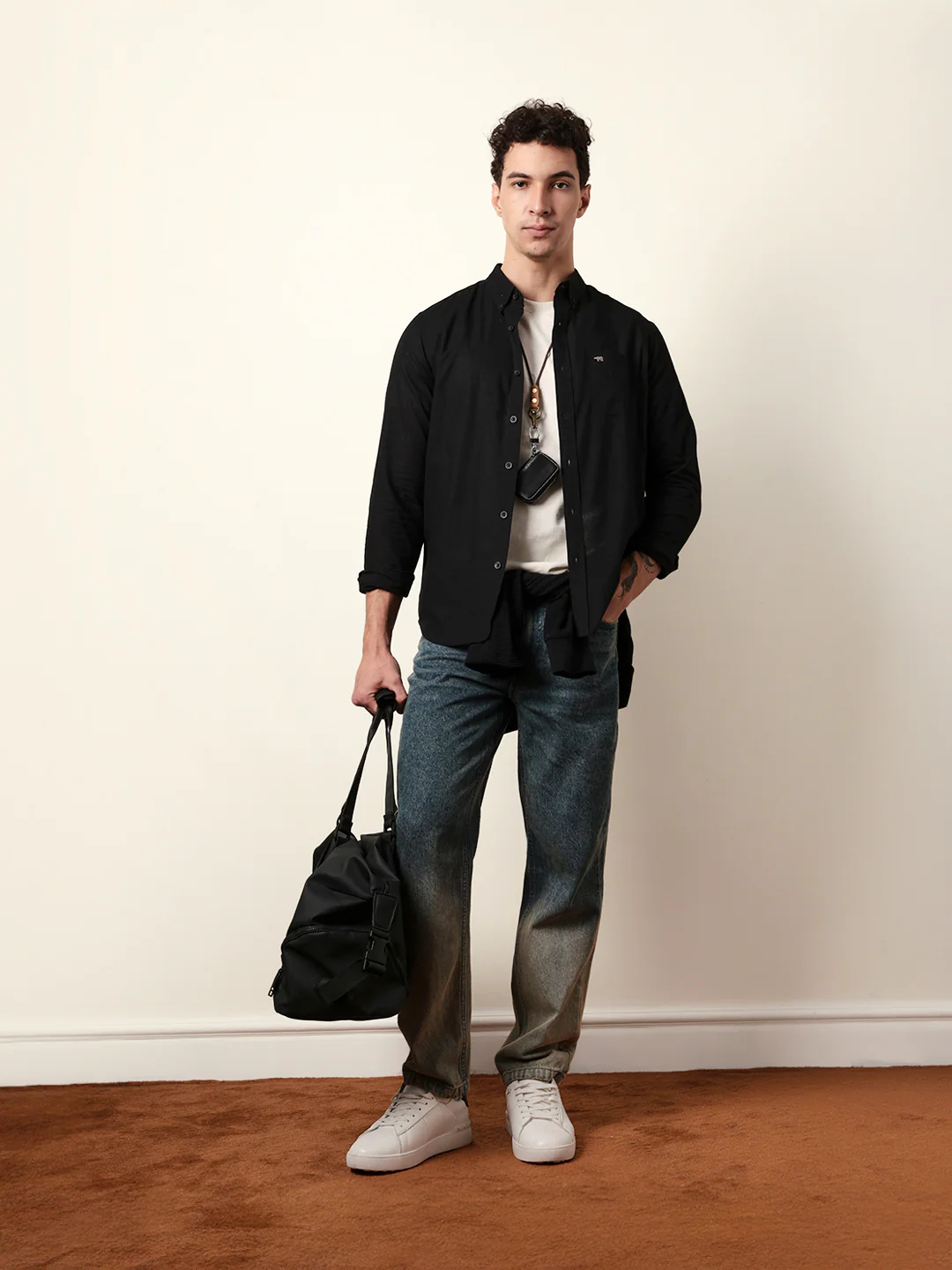 Men Solid Casual Full-Sleeve Shirt - Image 2