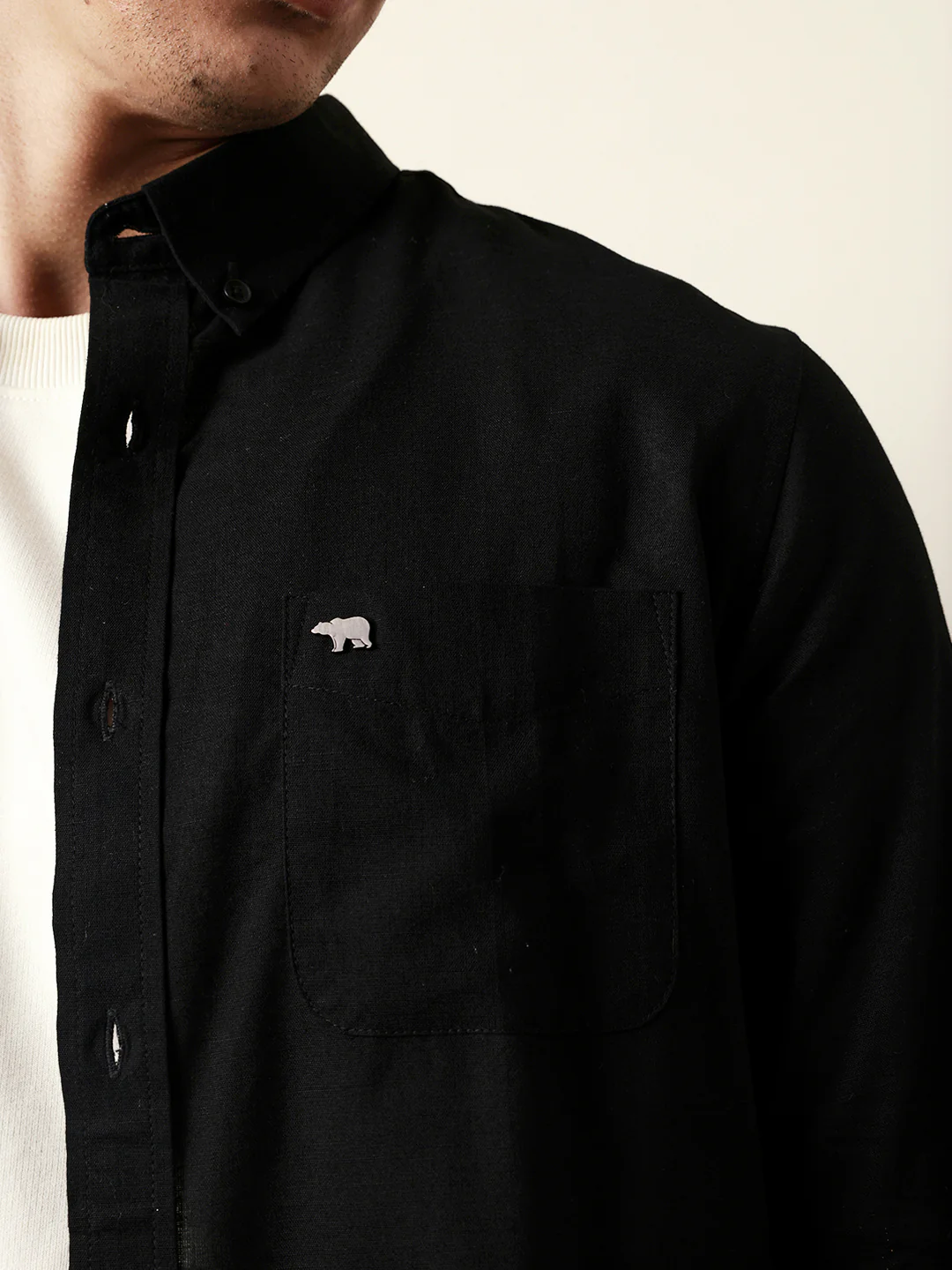 Men Solid Casual Full-Sleeve Shirt - Image 6