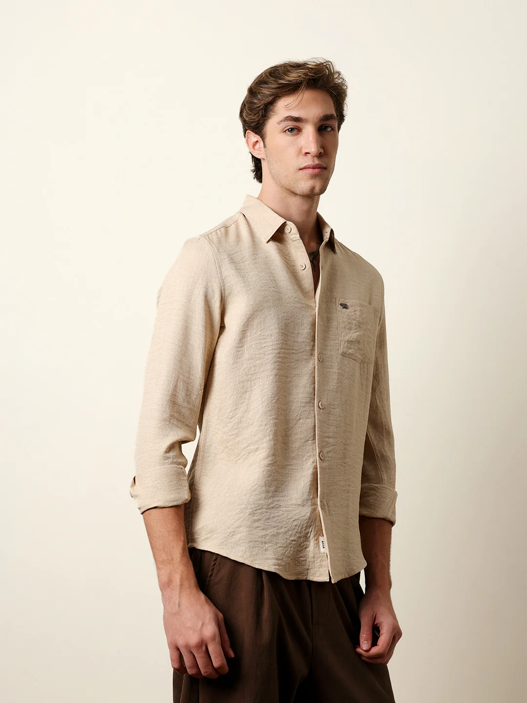 Men Solid Casual Full-Sleeve Shirt - Image 4