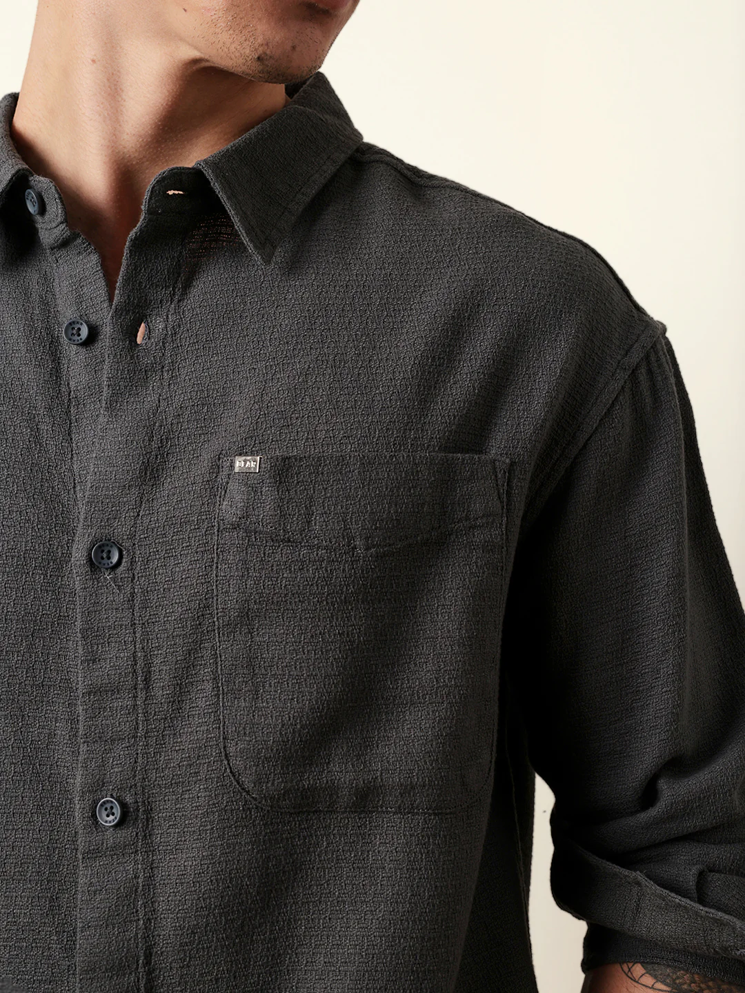 Men Solid Casual Full-Sleeve Shirt - Image 5