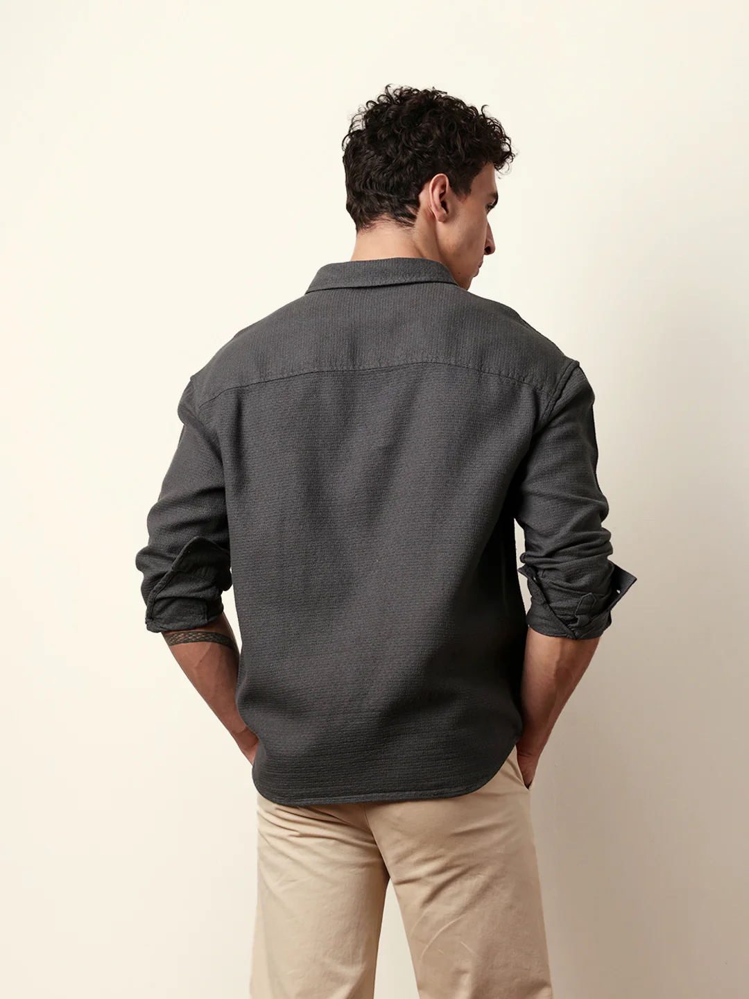 Men Solid Casual Full-Sleeve Shirt - Image 6