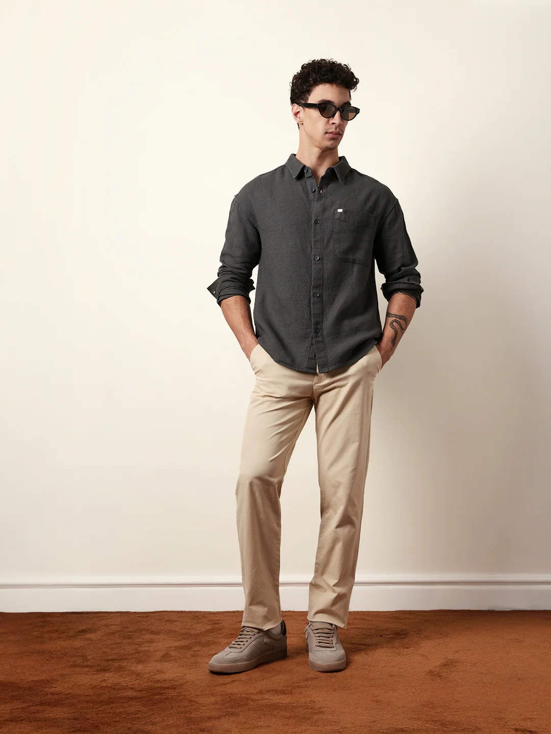 Men Solid Casual Full-Sleeve Shirt - Image 7