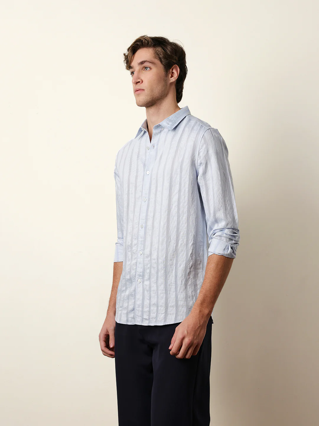Men Solid Casual Full-Sleeve Shirt - Image 4