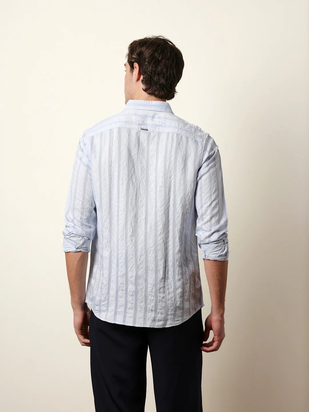 Men Solid Casual Full-Sleeve Shirt - Image 7