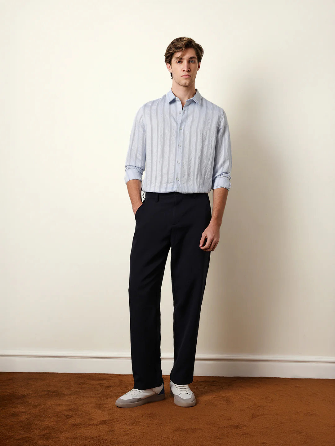Men Solid Casual Full-Sleeve Shirt - Image 8