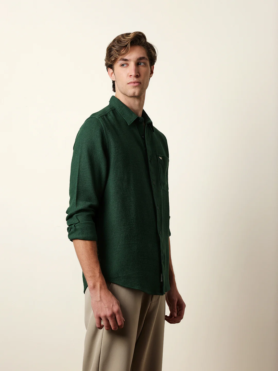 Men Solid Casual Full-Sleeve Shirt - Image 5