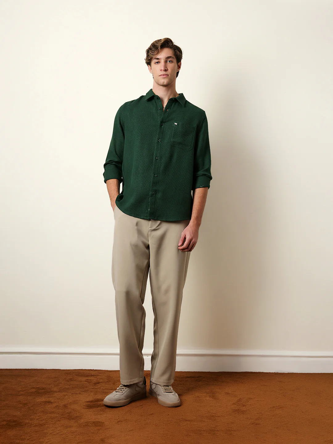 Men Solid Casual Full-Sleeve Shirt - Image 8