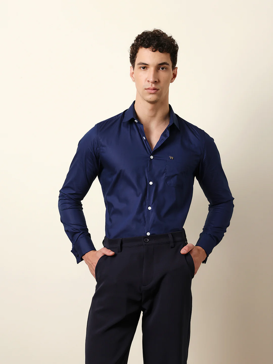 Men Solid Casual Full-Sleeve Shirt - Image 3
