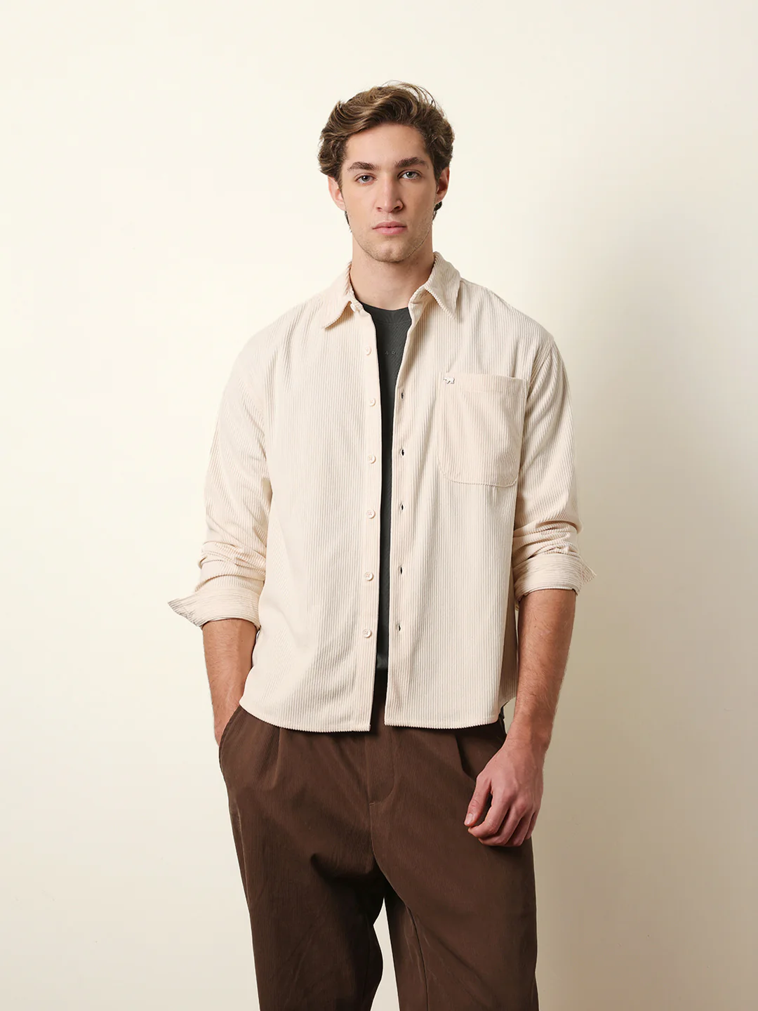 Men Solid Casual Full-Sleeve Shirt - Image 3