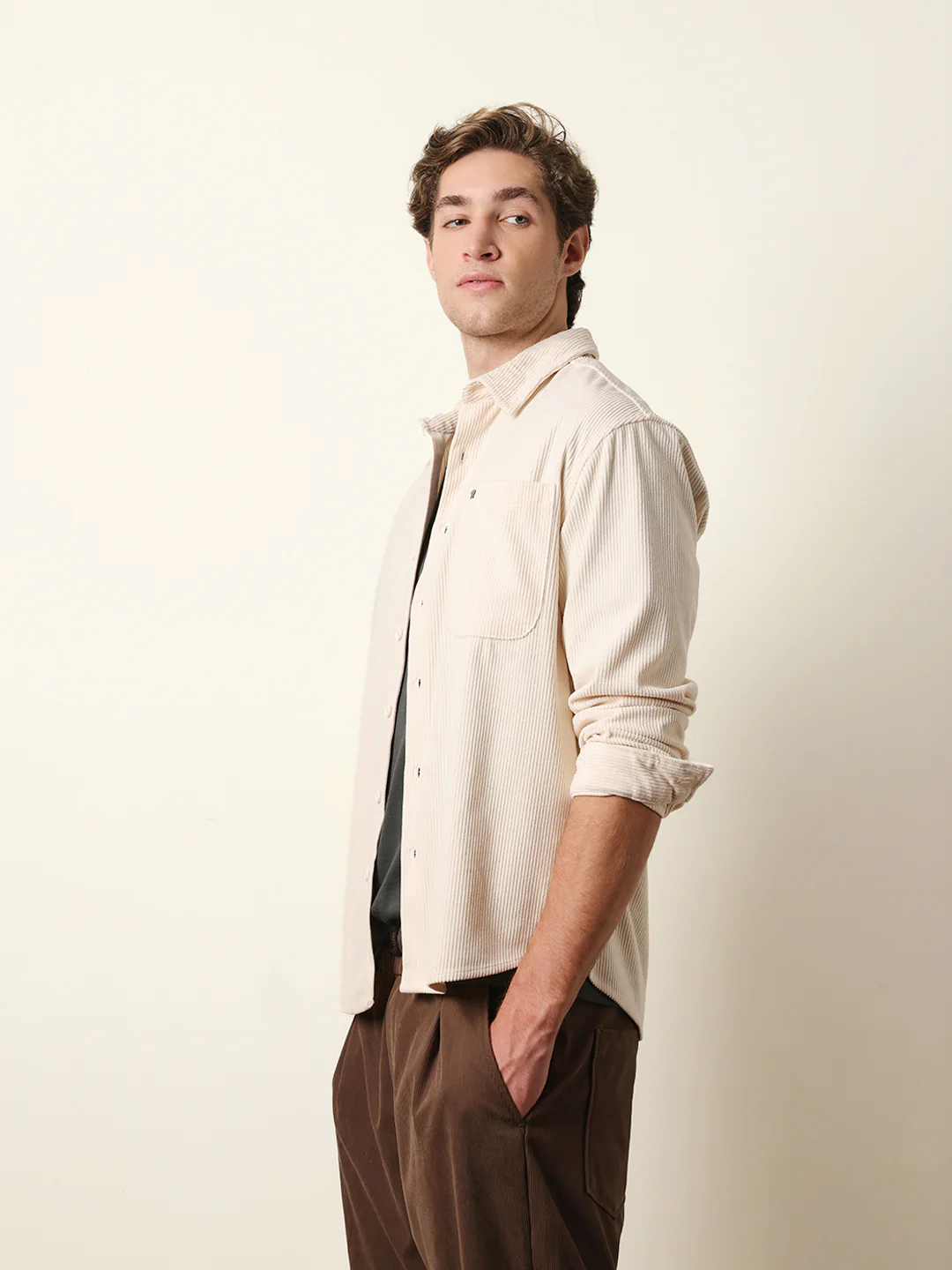 Men Solid Casual Full-Sleeve Shirt - Image 4