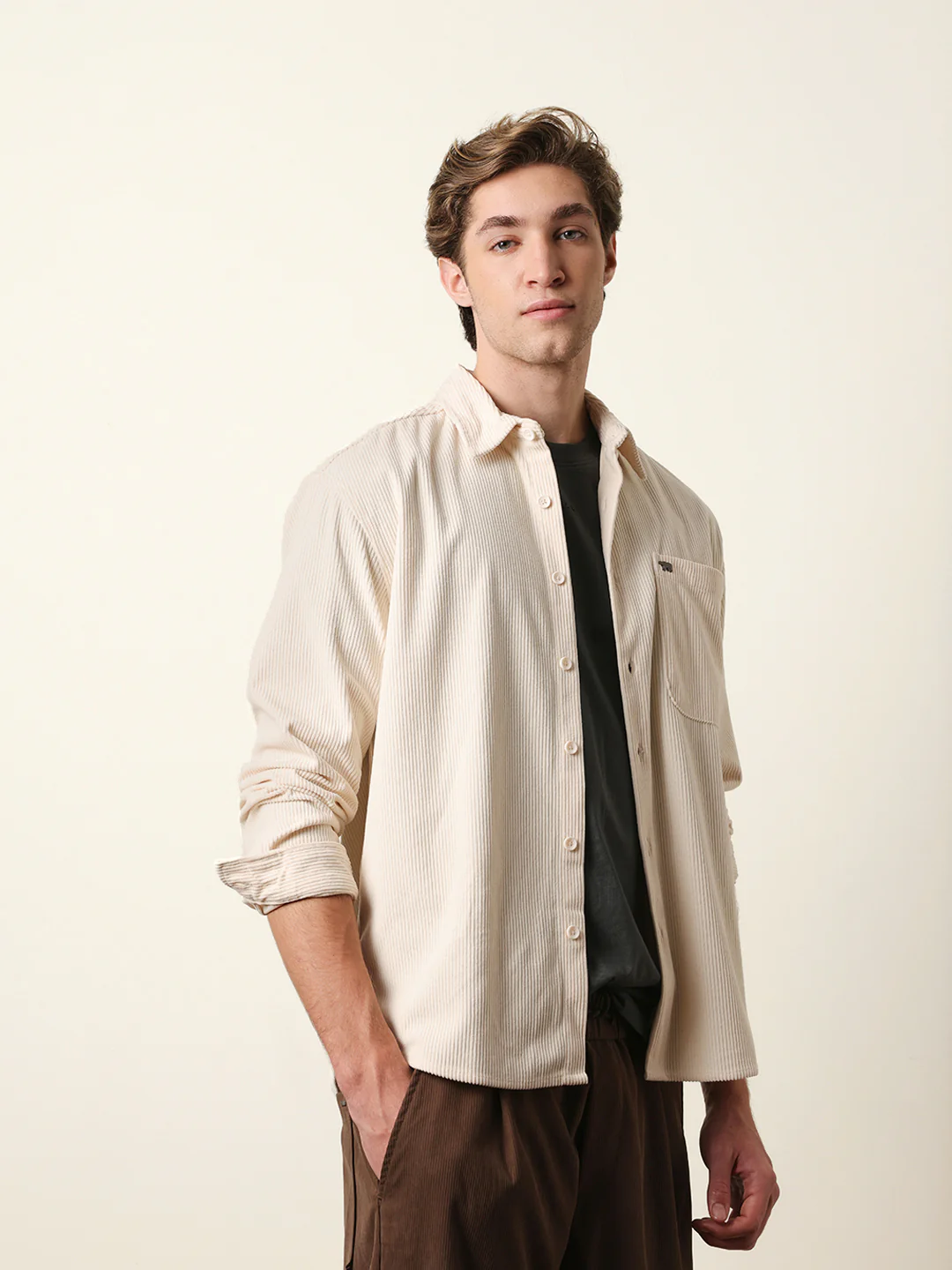 Men Solid Casual Full-Sleeve Shirt - Image 5