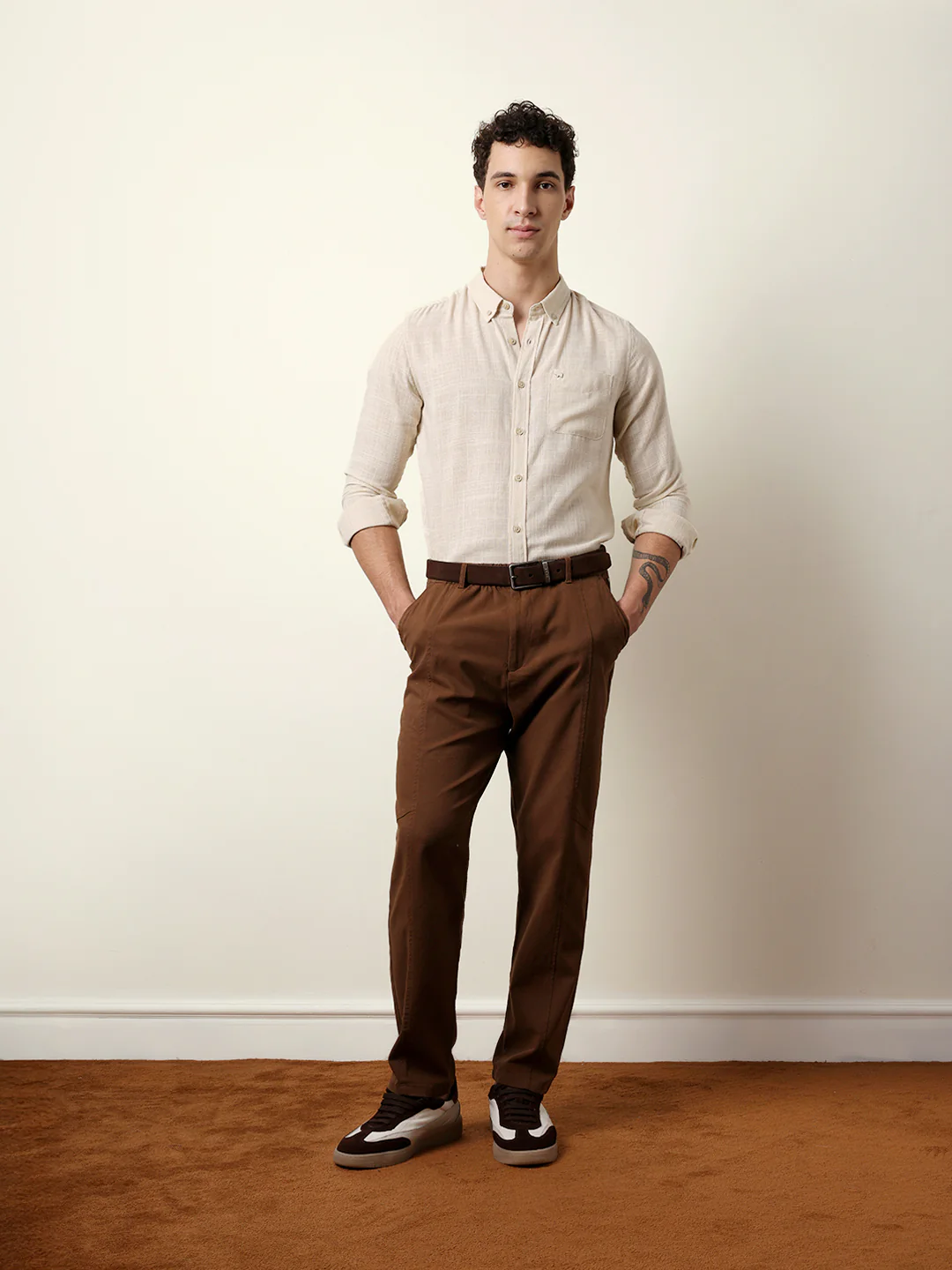 Men Solid Casual Full-Sleeve Shirt - Image 8