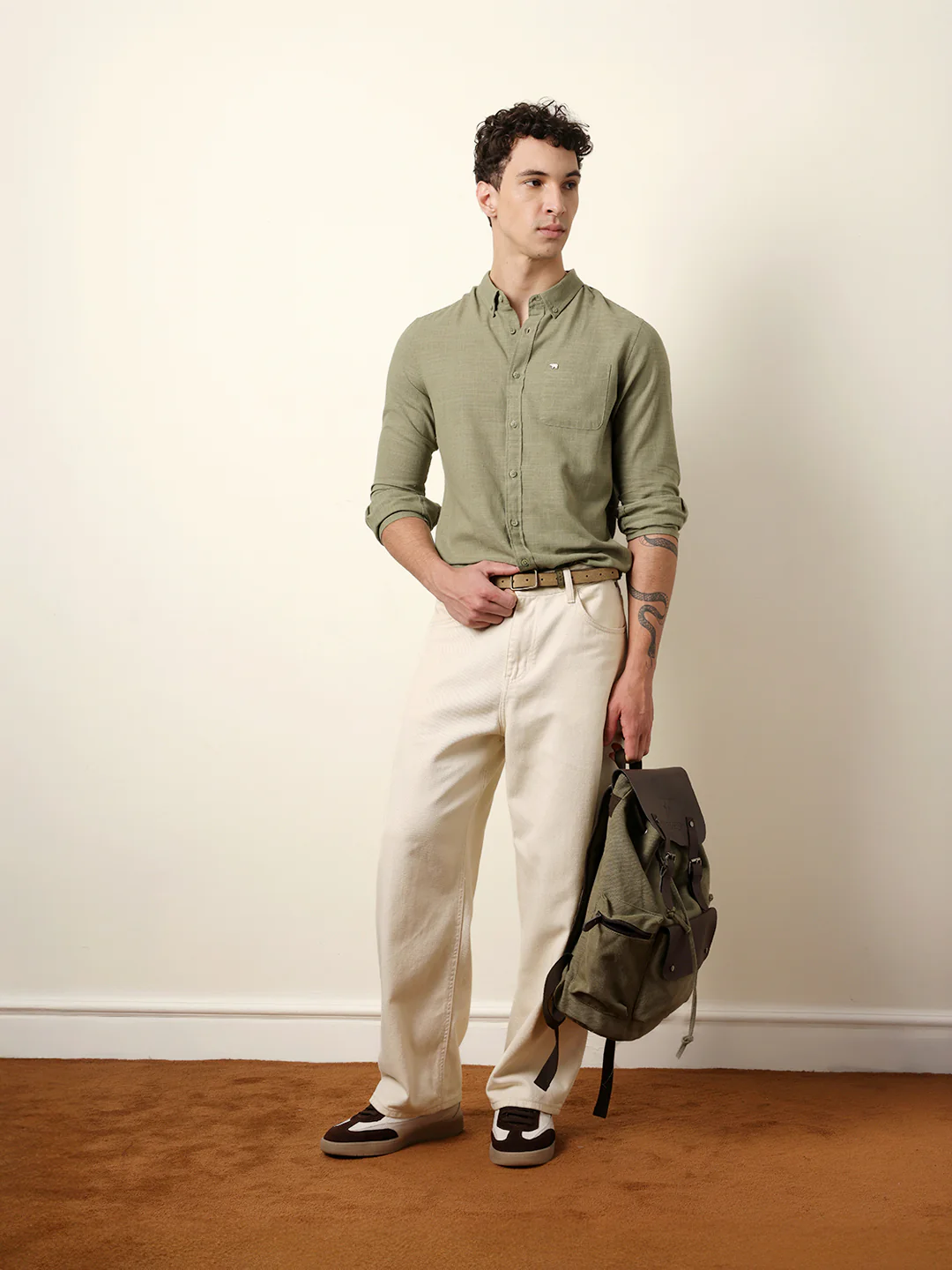Men Solid Casual Full-Sleeve Shirt - Image 2