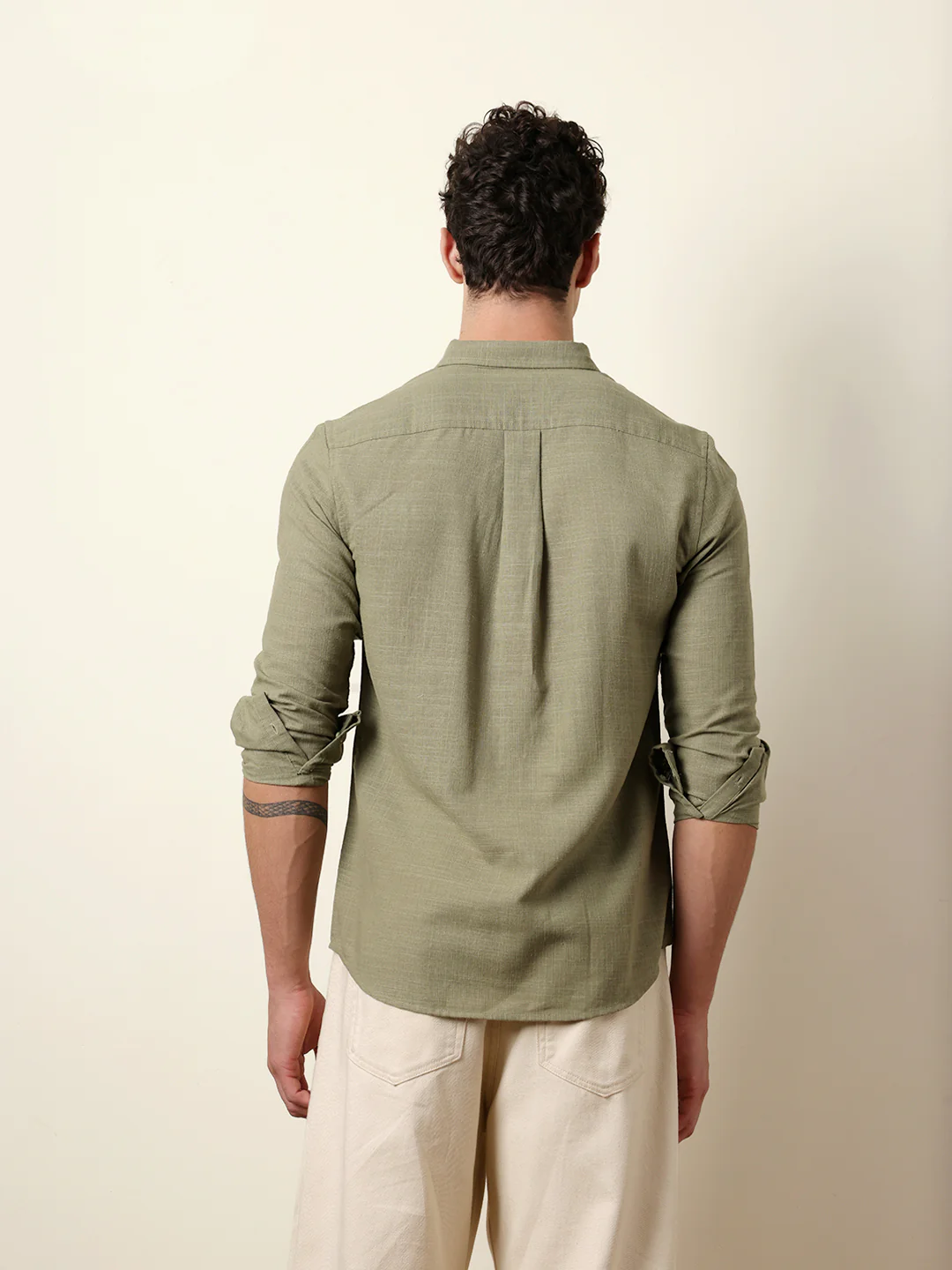Men Solid Casual Full-Sleeve Shirt - Image 7
