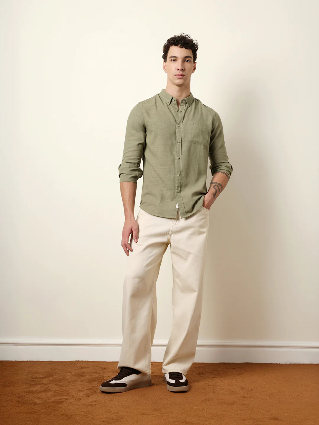 Men Solid Casual Full-Sleeve Shirt - Image 8