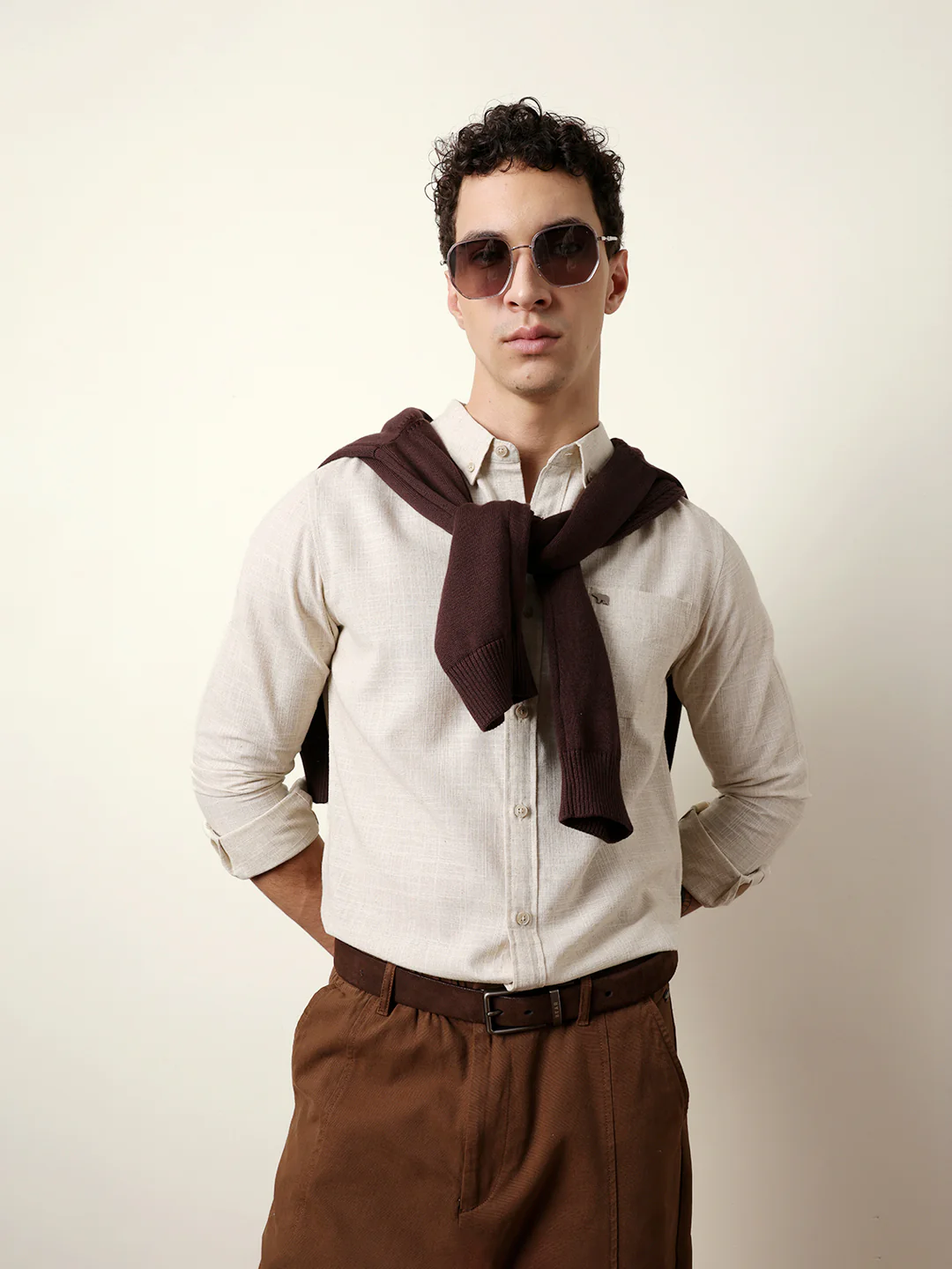 Men Solid Casual Full-Sleeve Shirt - Image 2