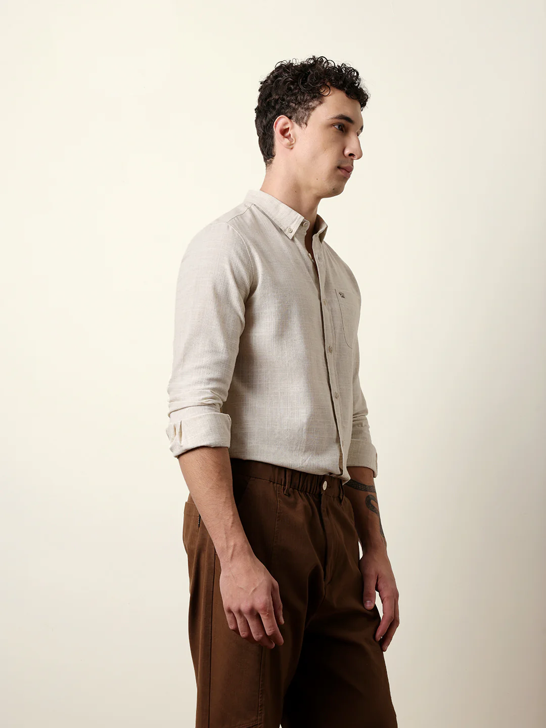 Men Solid Casual Full-Sleeve Shirt - Image 5