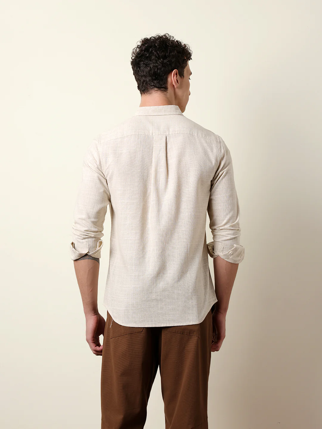 Men Solid Casual Full-Sleeve Shirt - Image 7