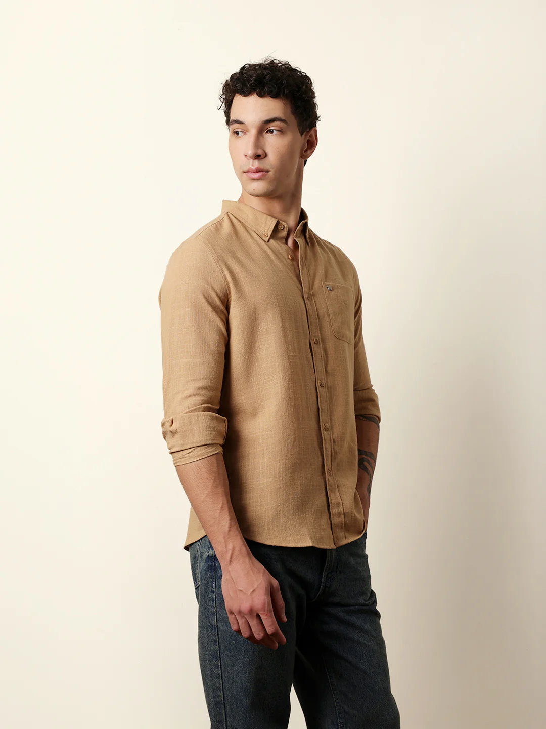 Men Solid Casual Full-Sleeve Shirt - Image 5